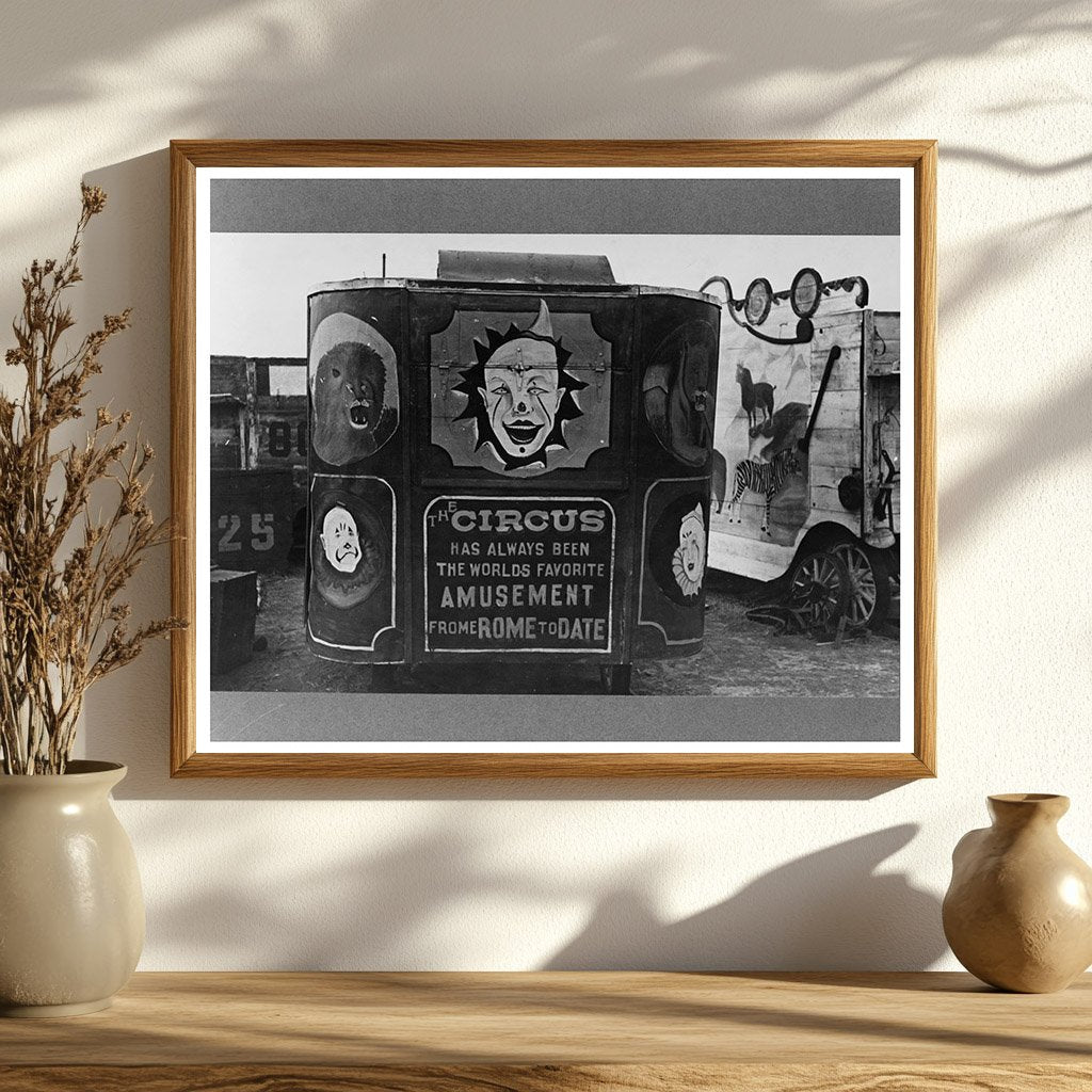 Circus Wagon in Archer Montana November 1937