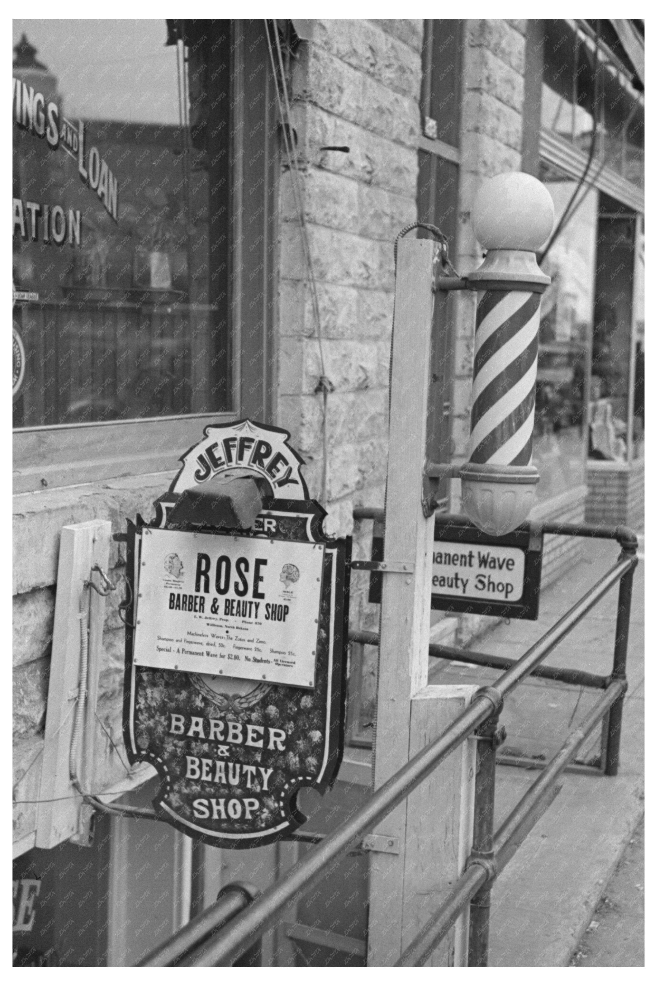 Vintage Beauty Parlor and Barber Shop Williston ND 1937