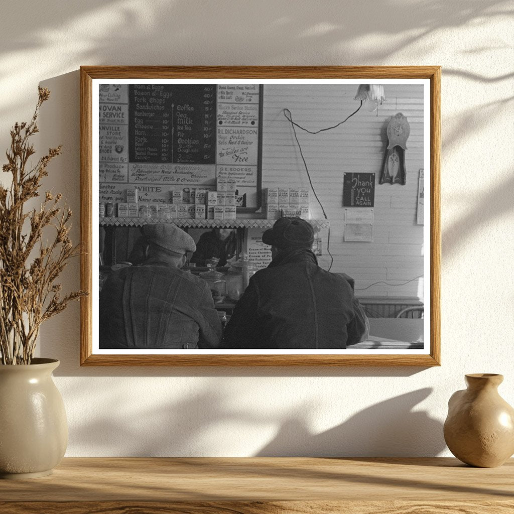 Men Enjoying Breakfast in Granville North Dakota 1937