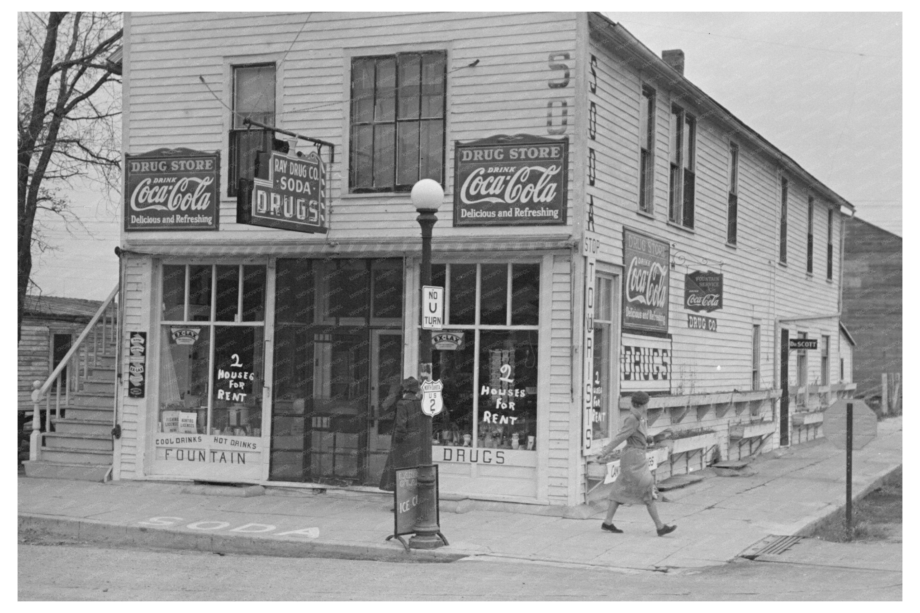 Vintage Drugstore in Ray North Dakota October 1937