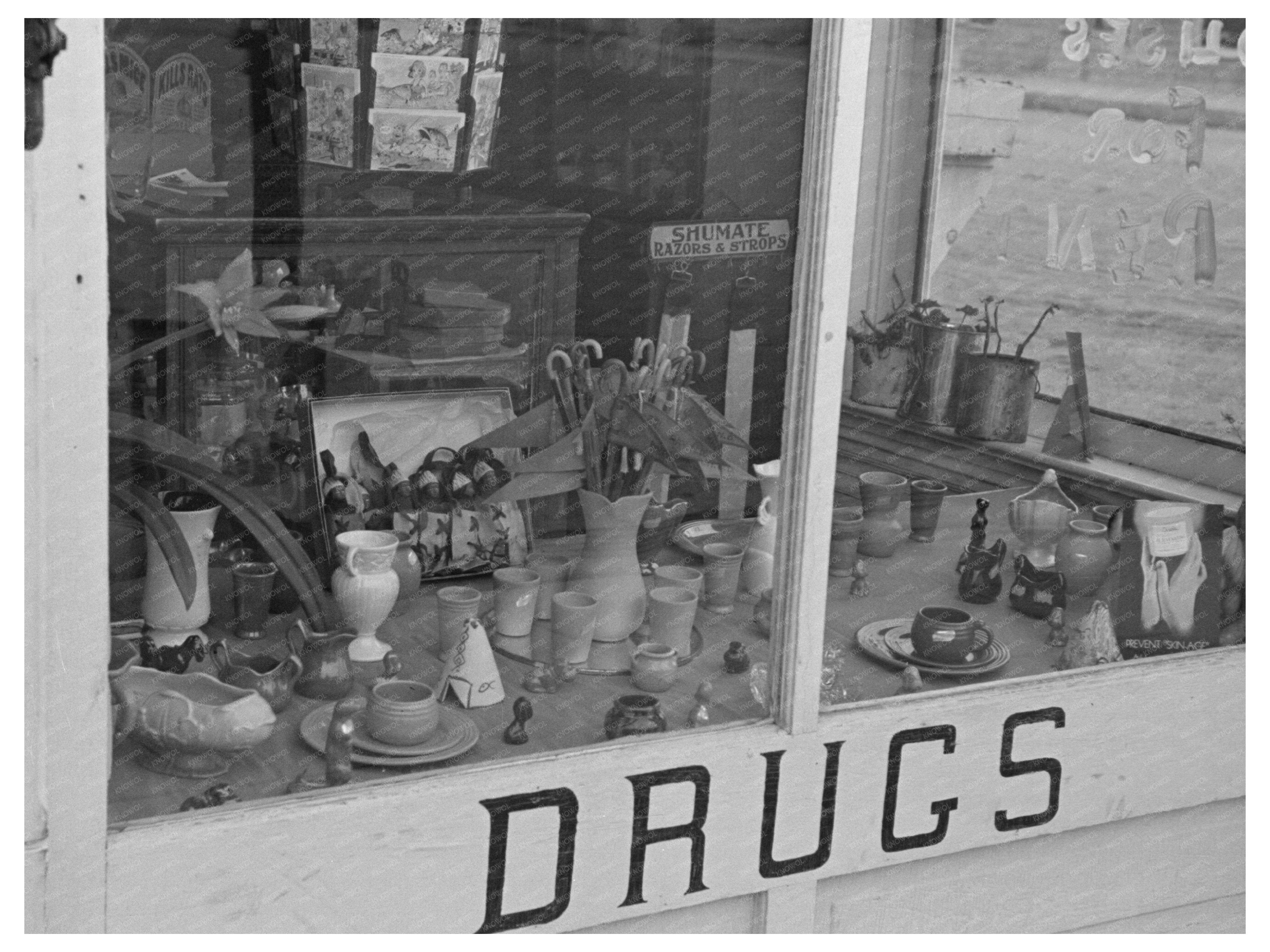 Ray North Dakota Drugstore Window October 1937
