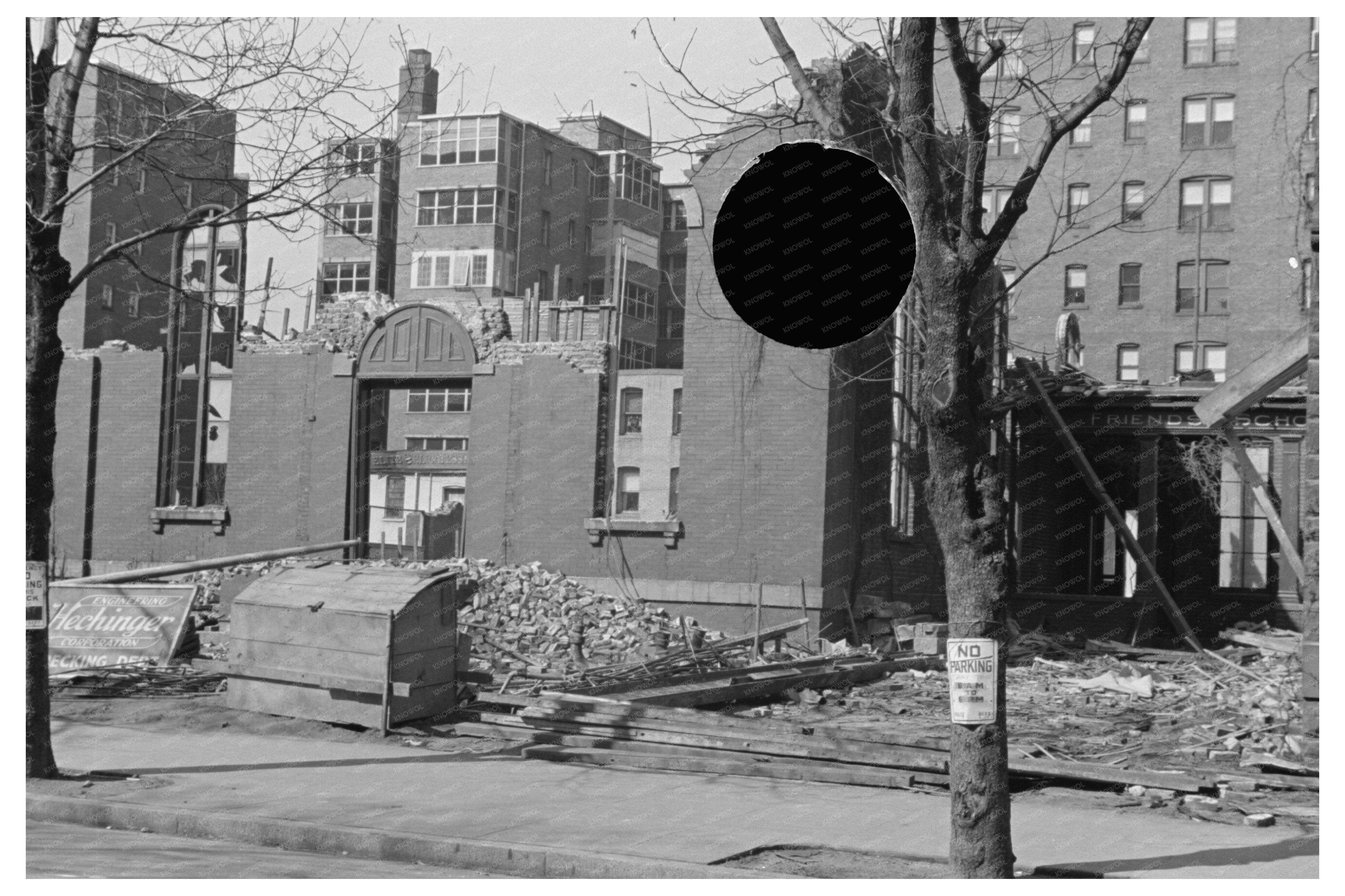 Wrecking Building on I Street Washington D.C. January 1938
