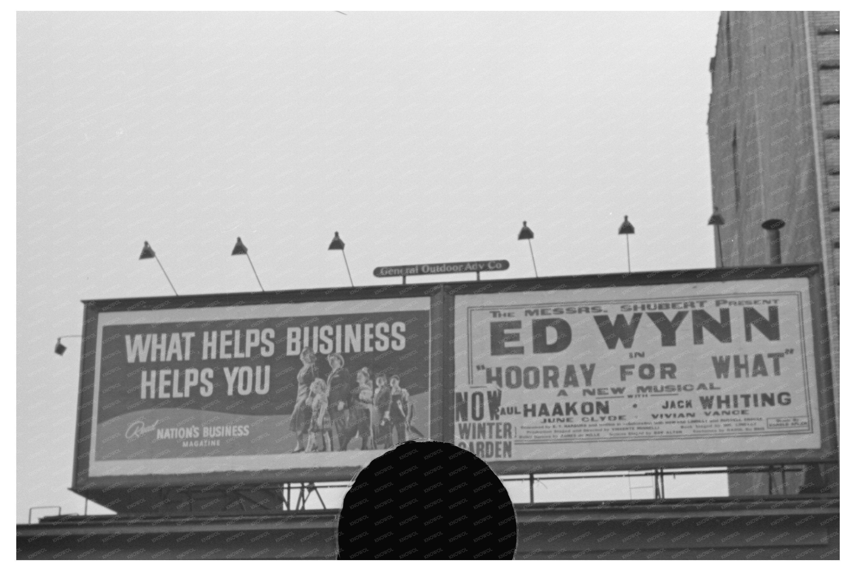 Vintage Fourth Avenue NYC Signage January 1938