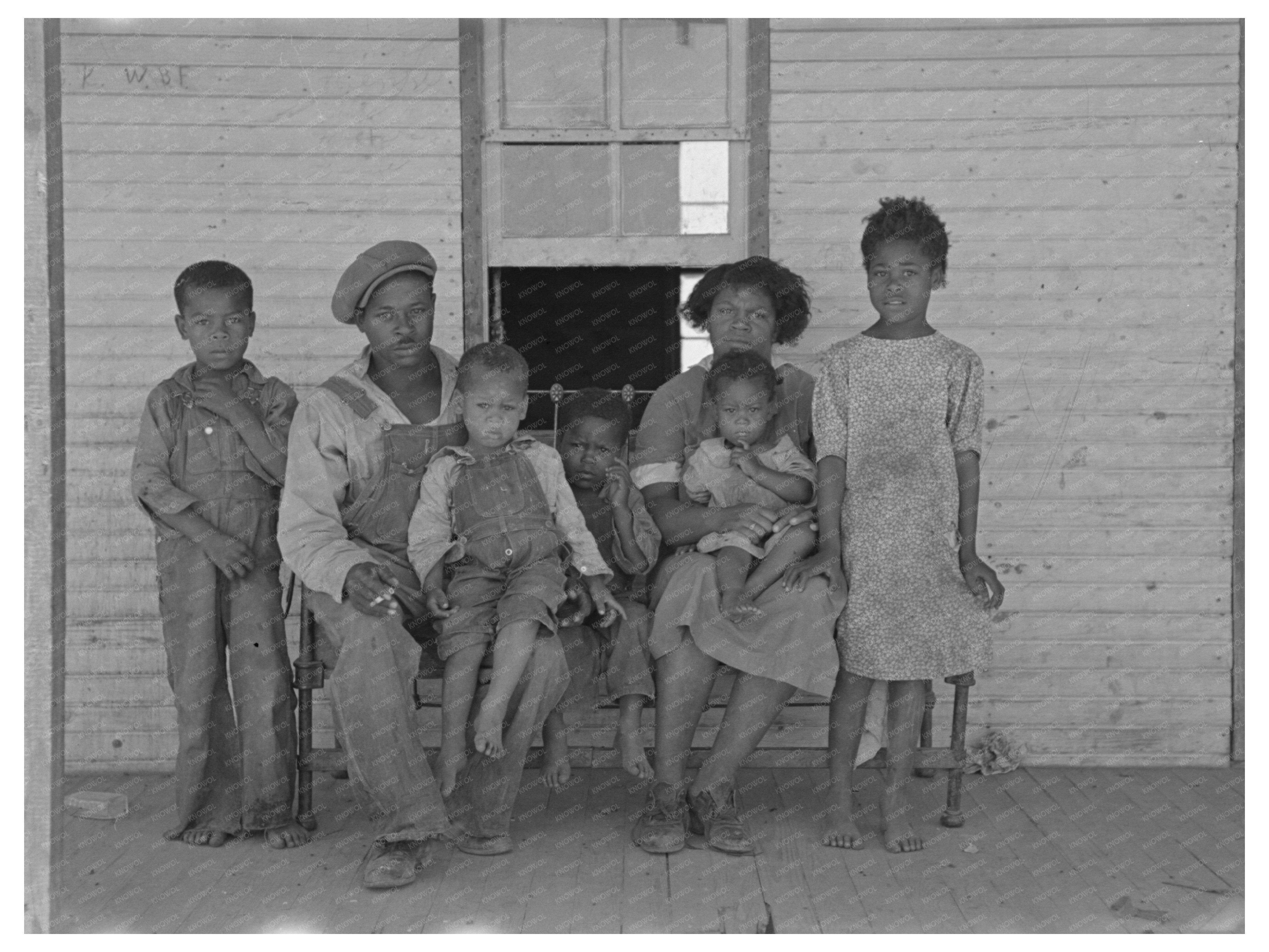 Family on Porch of Shack Home Missouri May 1938