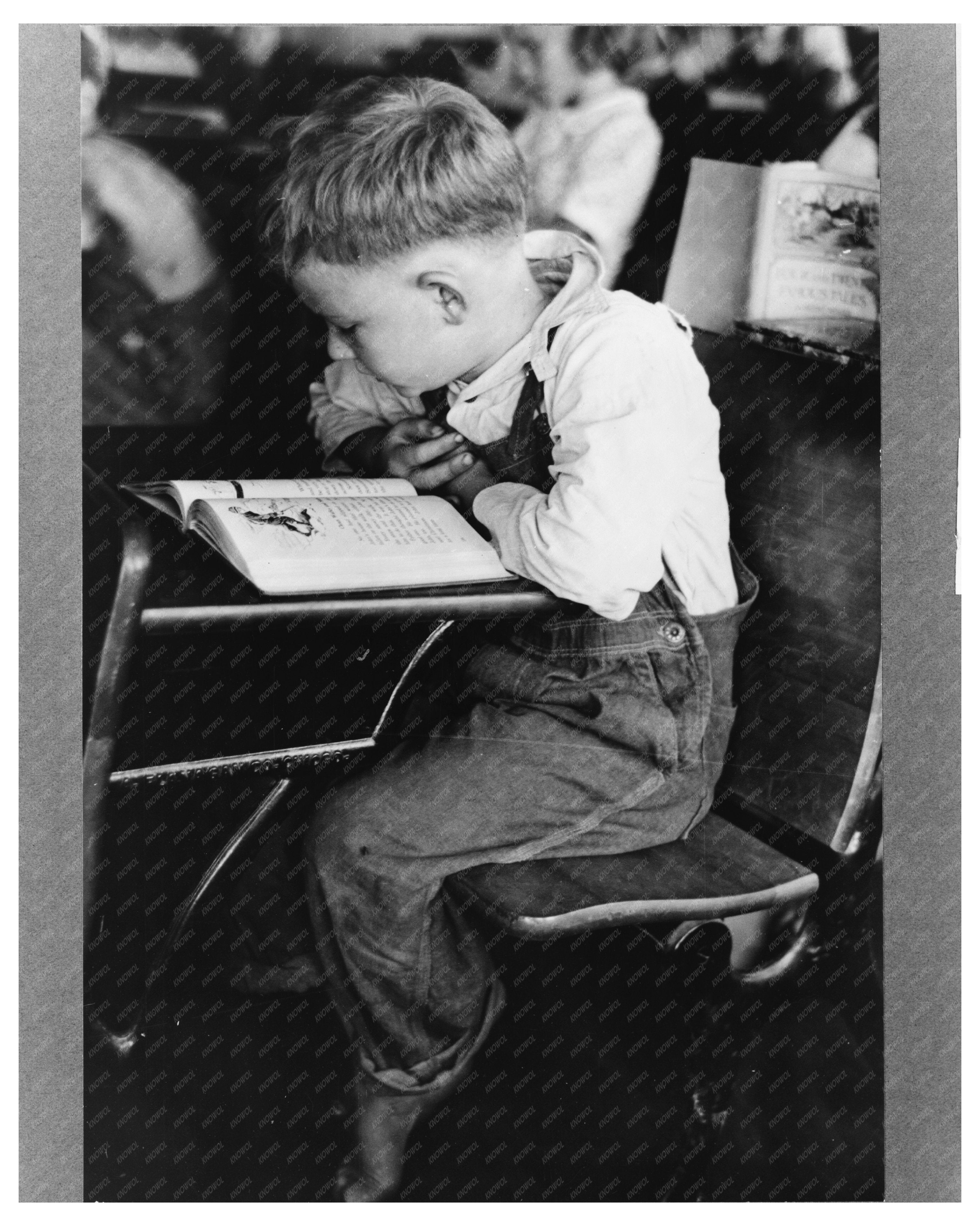 Child Studying in Southeast Missouri School August 1938