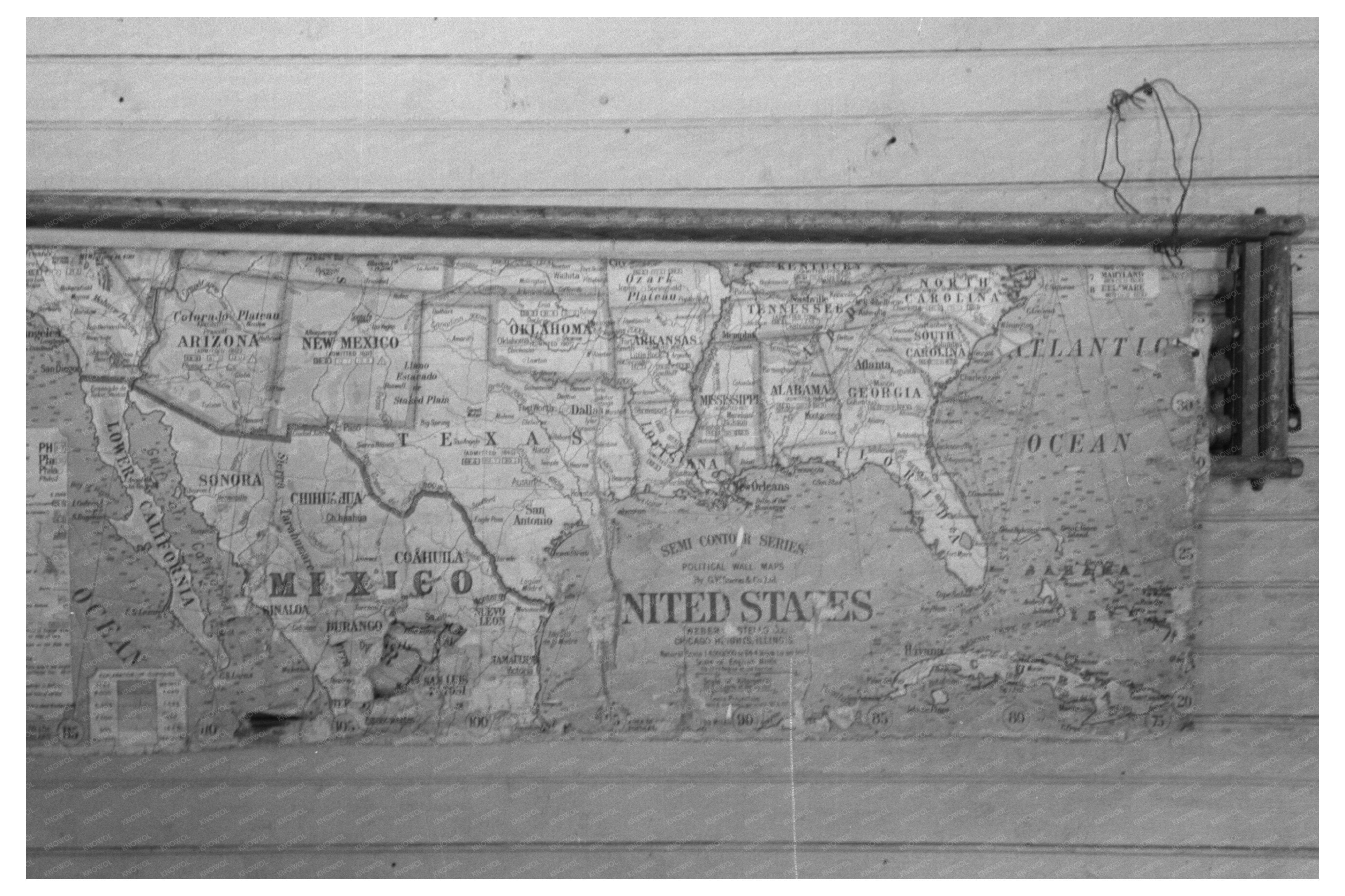 Vintage 1938 Southeast Missouri School Map Image
