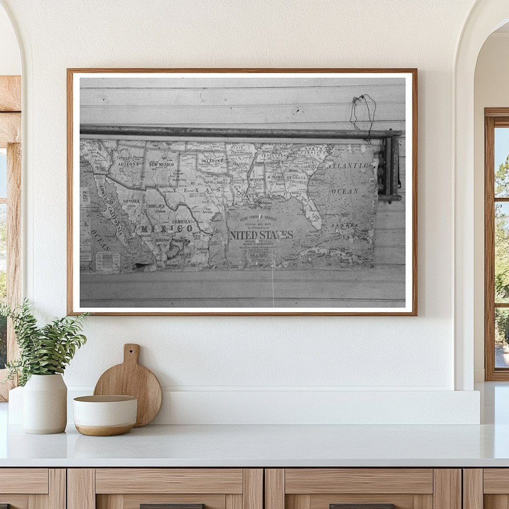 Vintage 1938 Southeast Missouri School Map Image
