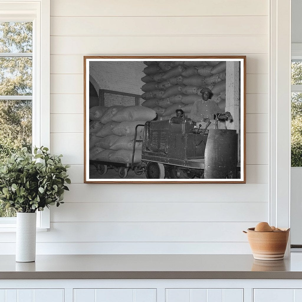 Workers Moving Rice in Warehouse Abbeville Louisiana 1938
