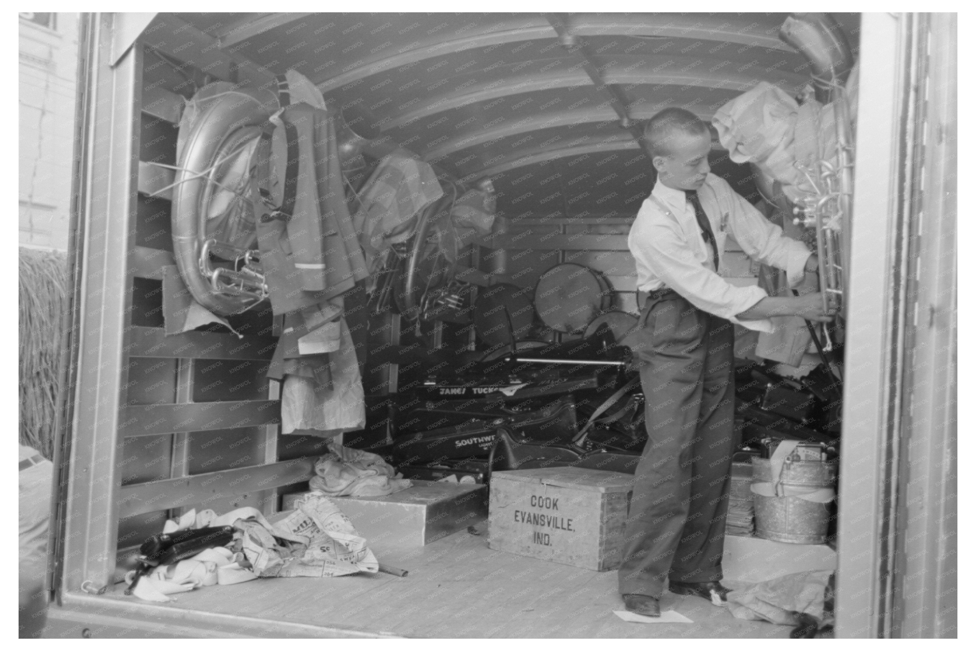 Truck Interior for Band Instruments Crowley Louisiana 1938