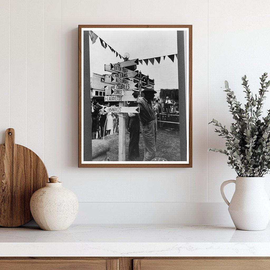 Highway Direction Markers in Crowley Louisiana 1938