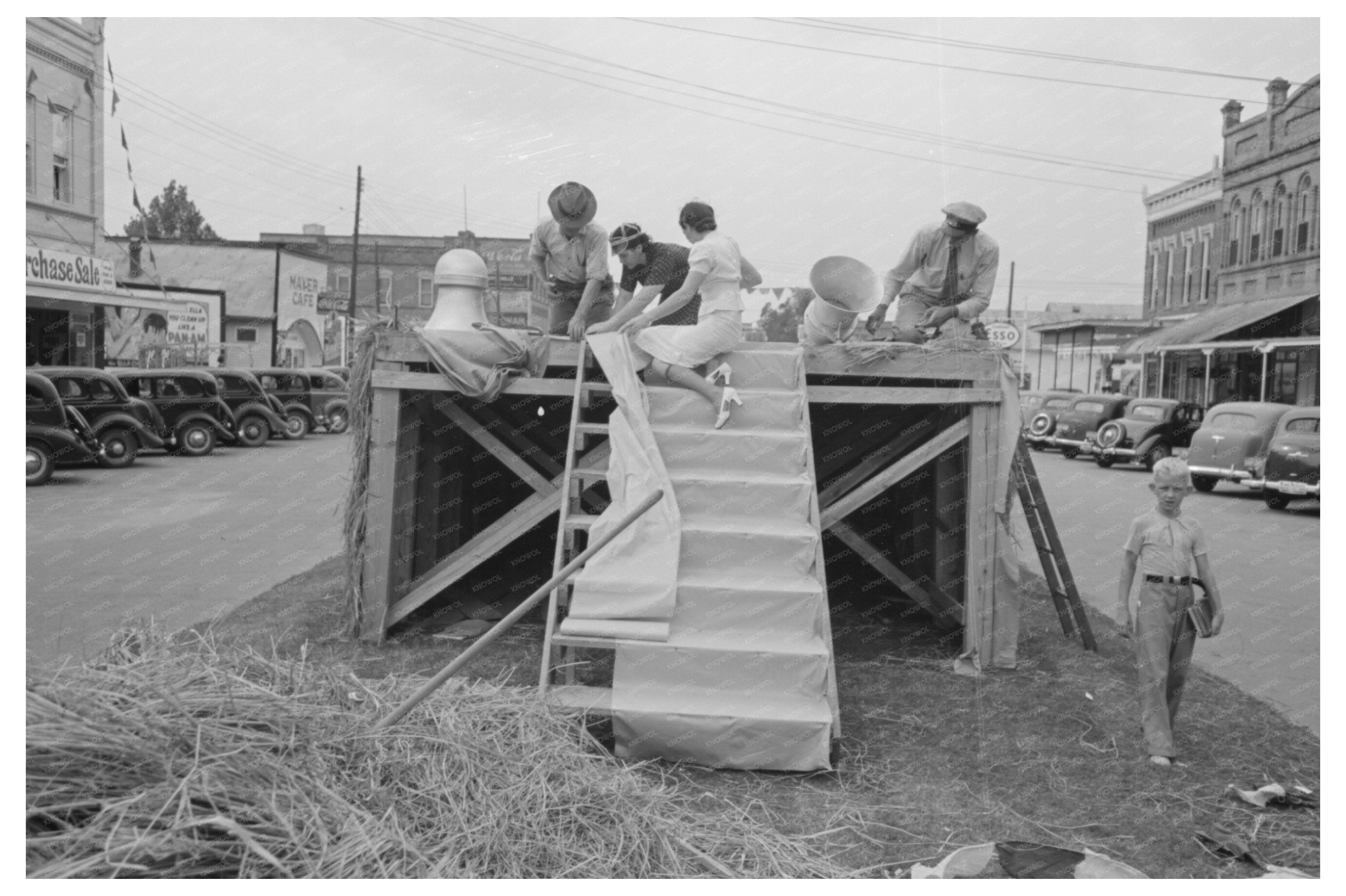 Workers Preparing for National Rice Festival 1938 Louisiana