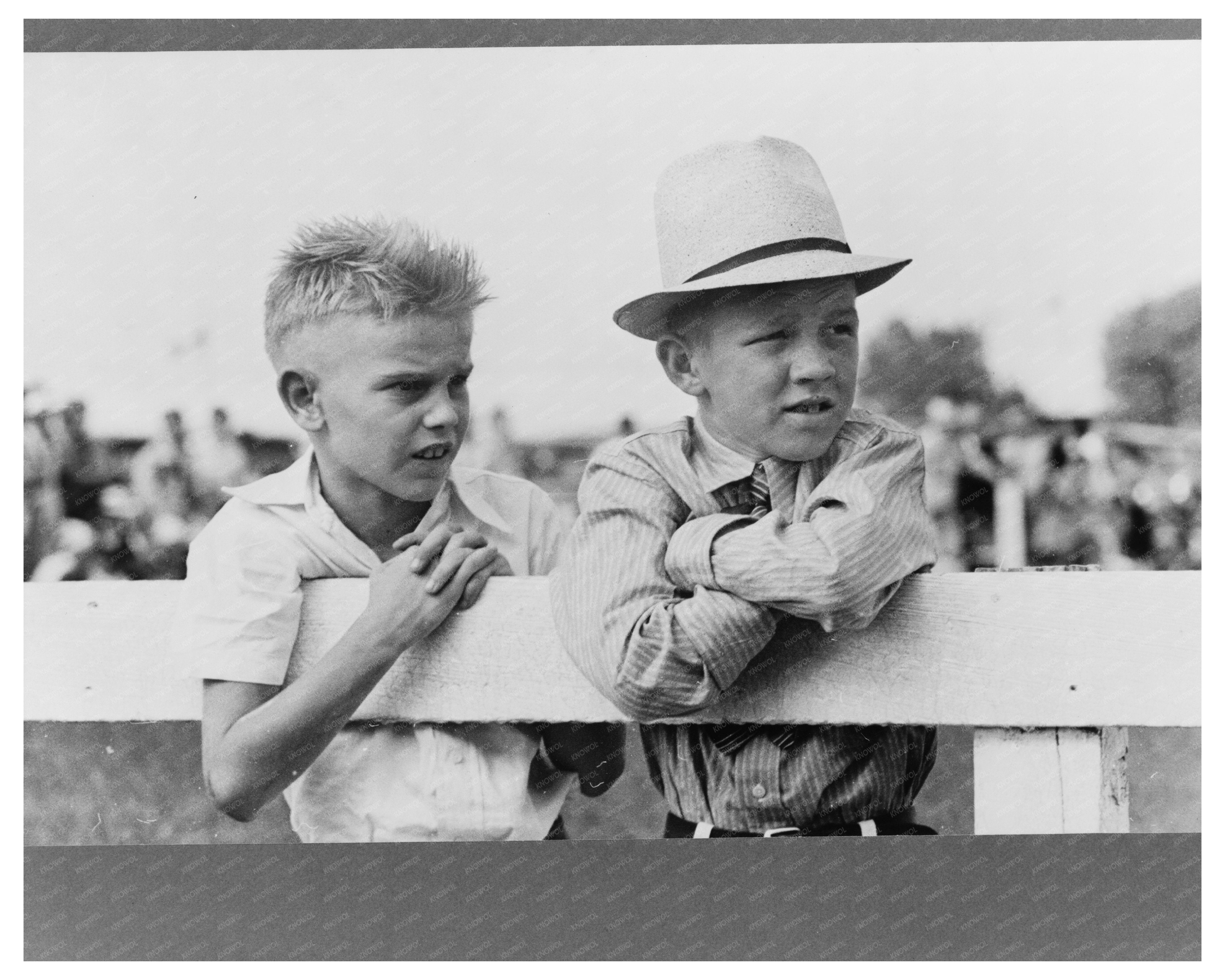 Boys Watching Parade at Louisiana State Fair 1938