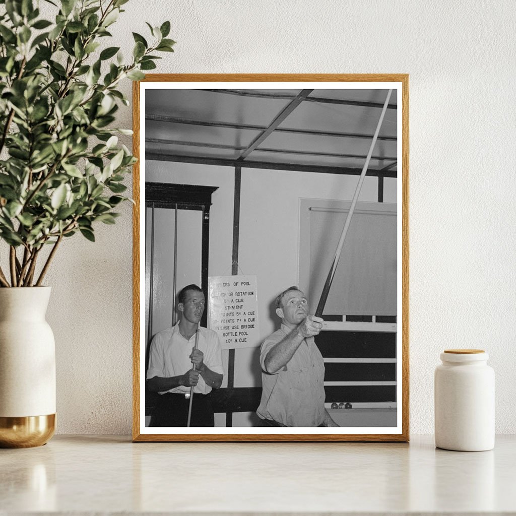 Vintage Pool Player in Barroom Pilottown Louisiana 1938