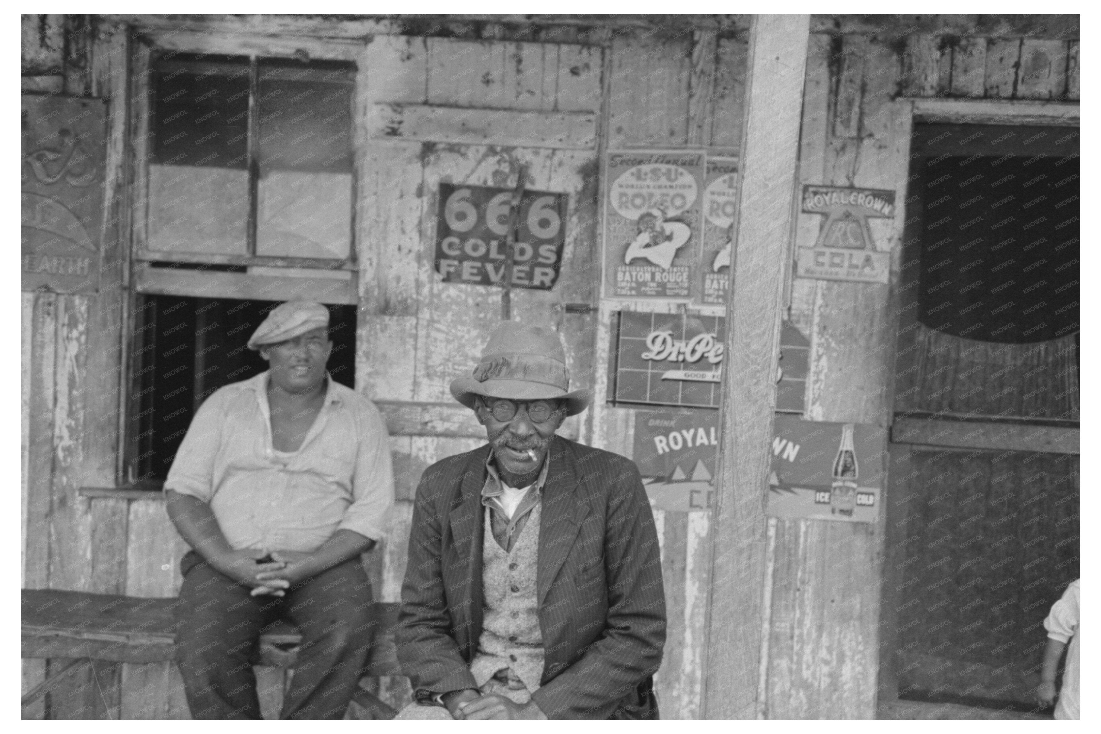 Vintage 1938 Porch Conversation in Jeanerette Louisiana