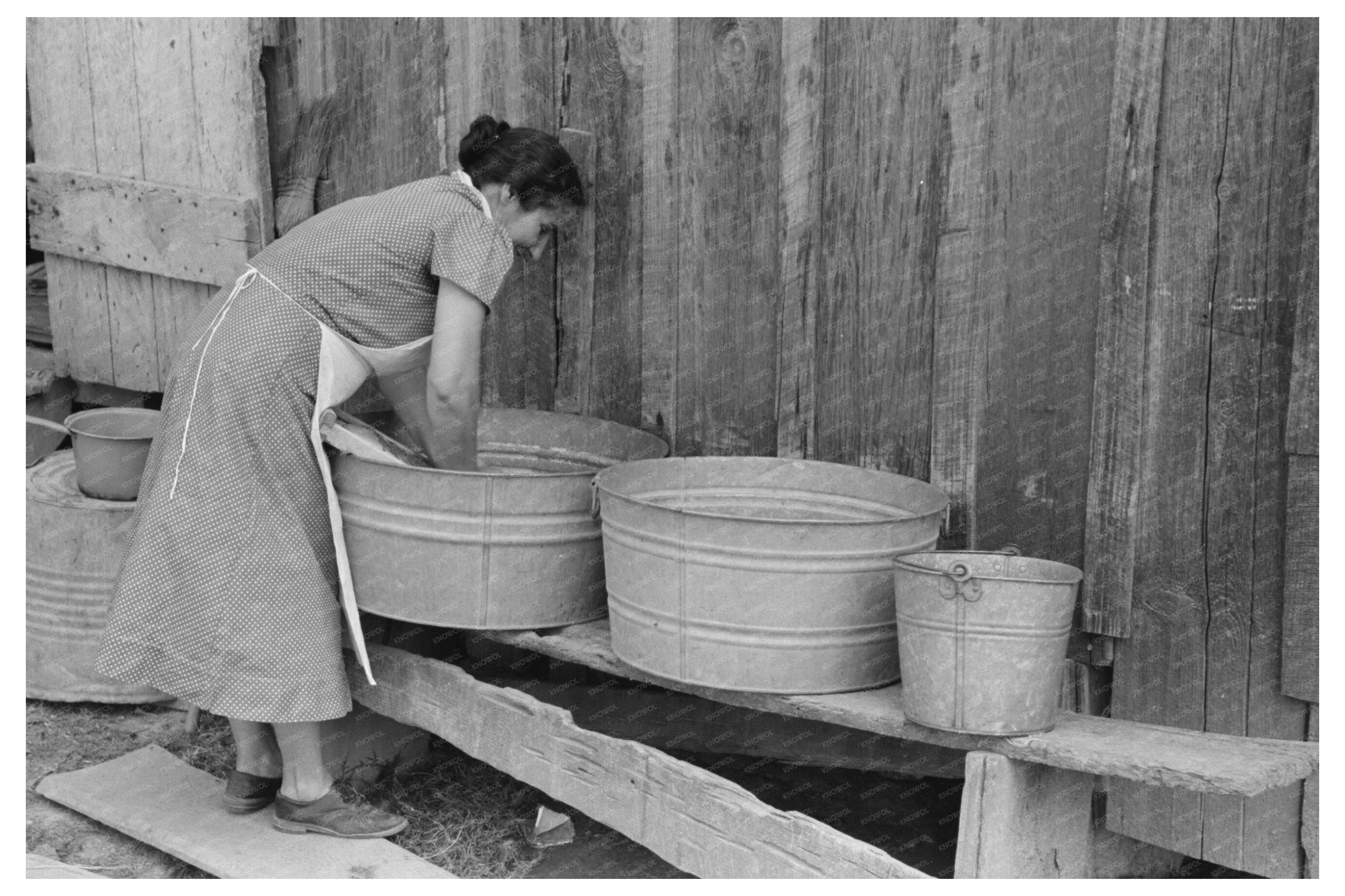 Woman Washing Clothes in Morganza Louisiana 1938