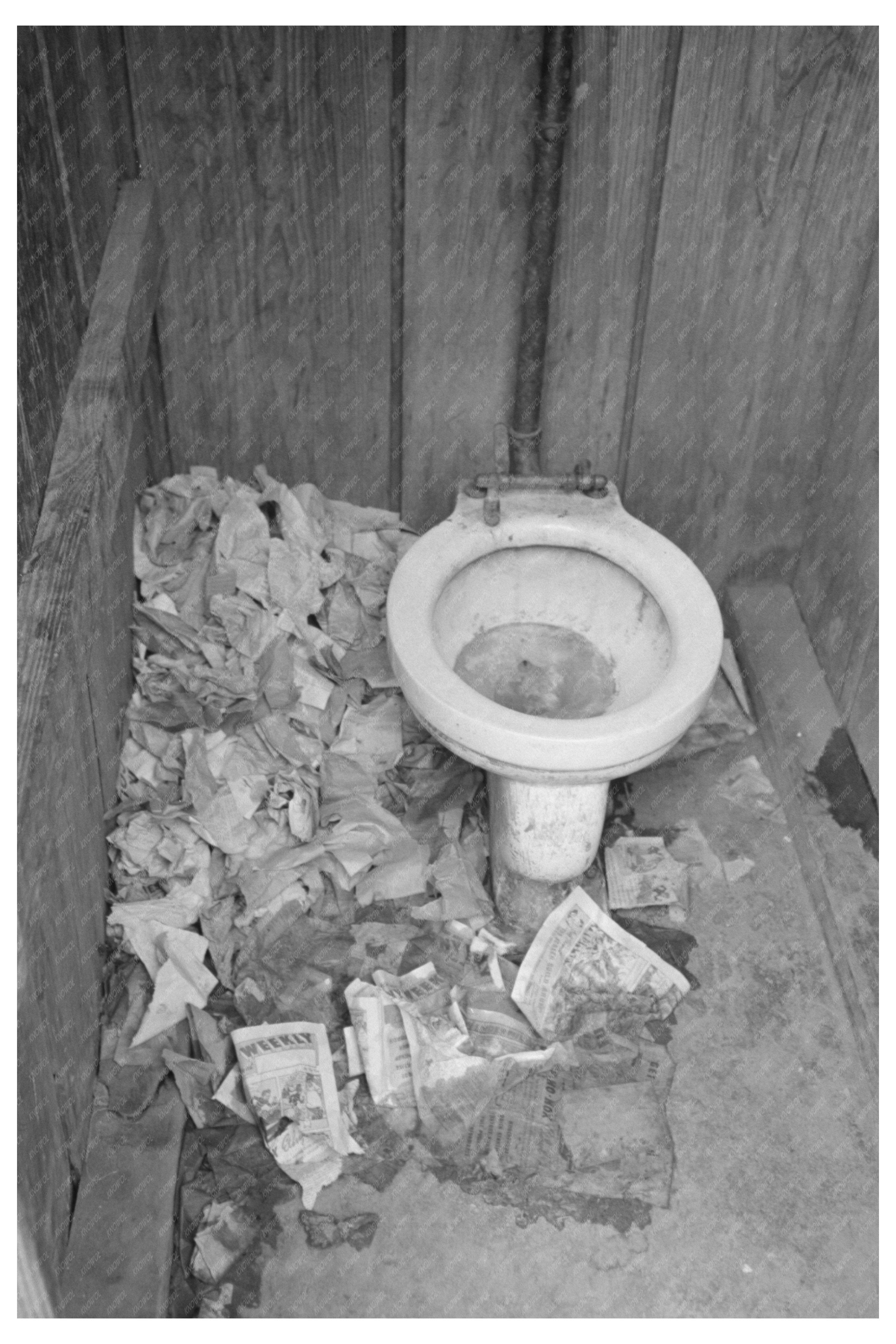Vintage 1939 Privy Interior in San Antonio Texas