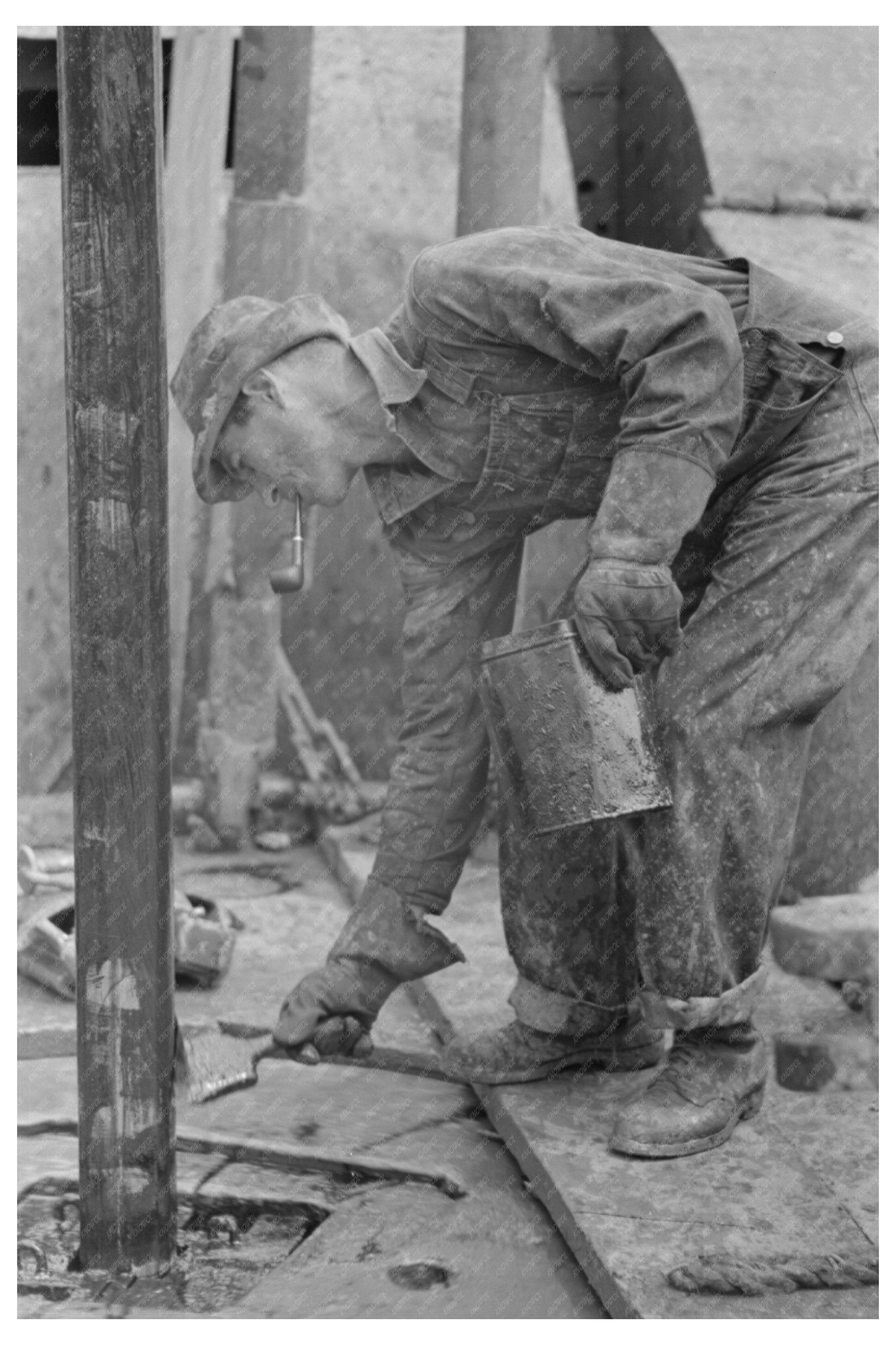 Oil Field Worker Greasing Drill Pipe Kilgore Texas 1939