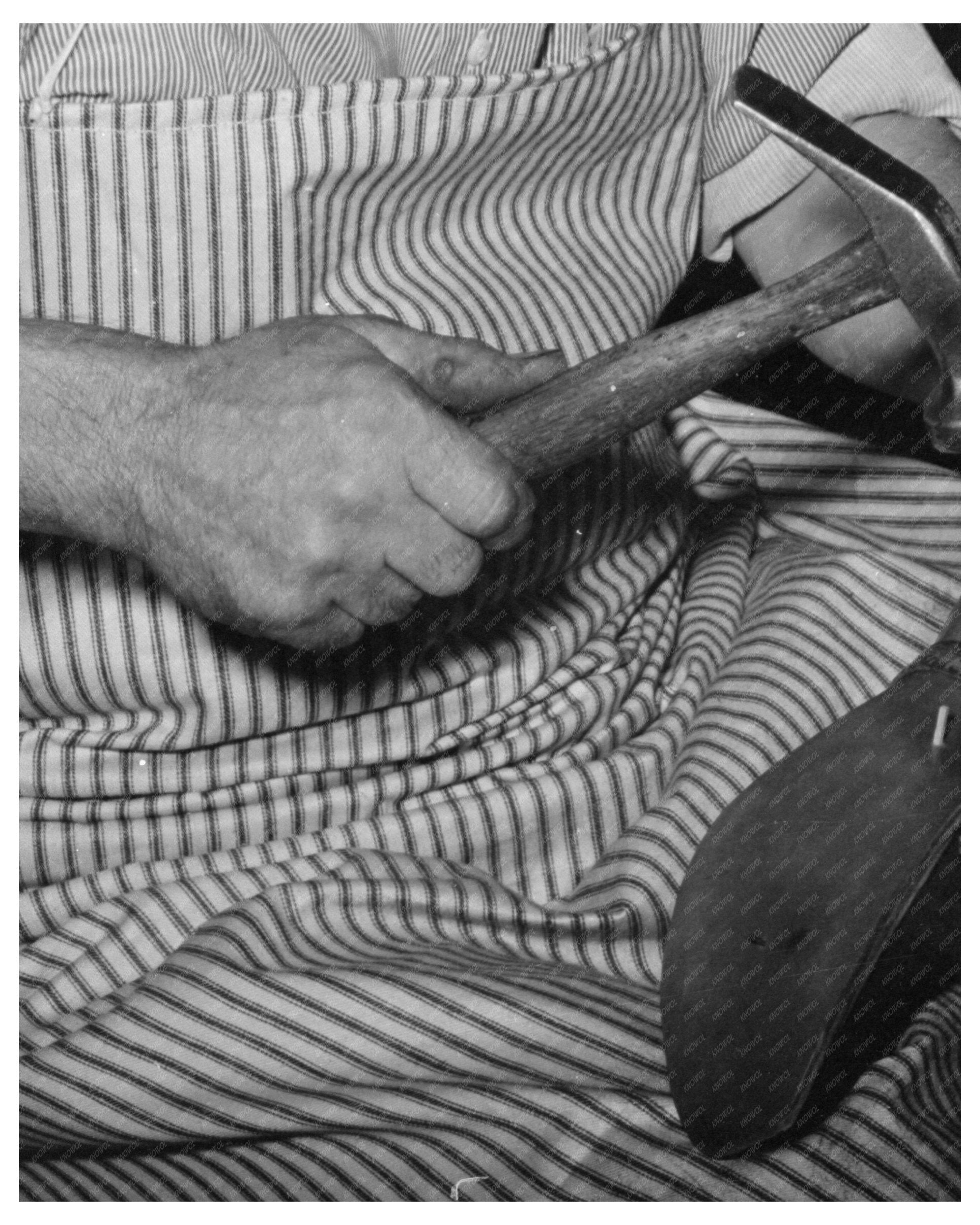 Cowboy Boot Sole Crafting in Alpine Texas 1939