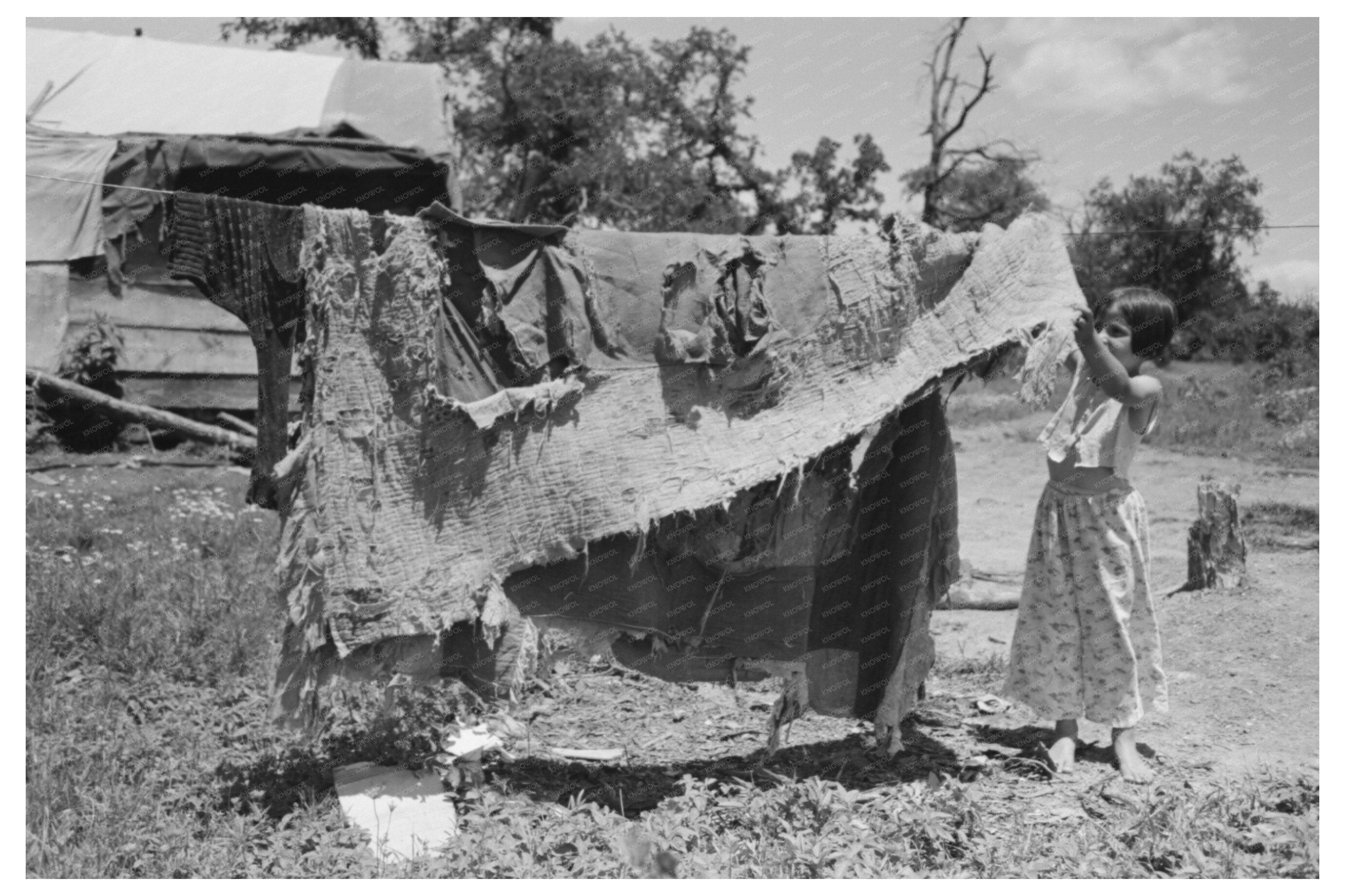 Vintage Bedding of Agricultural Workers in Oklahoma 1939