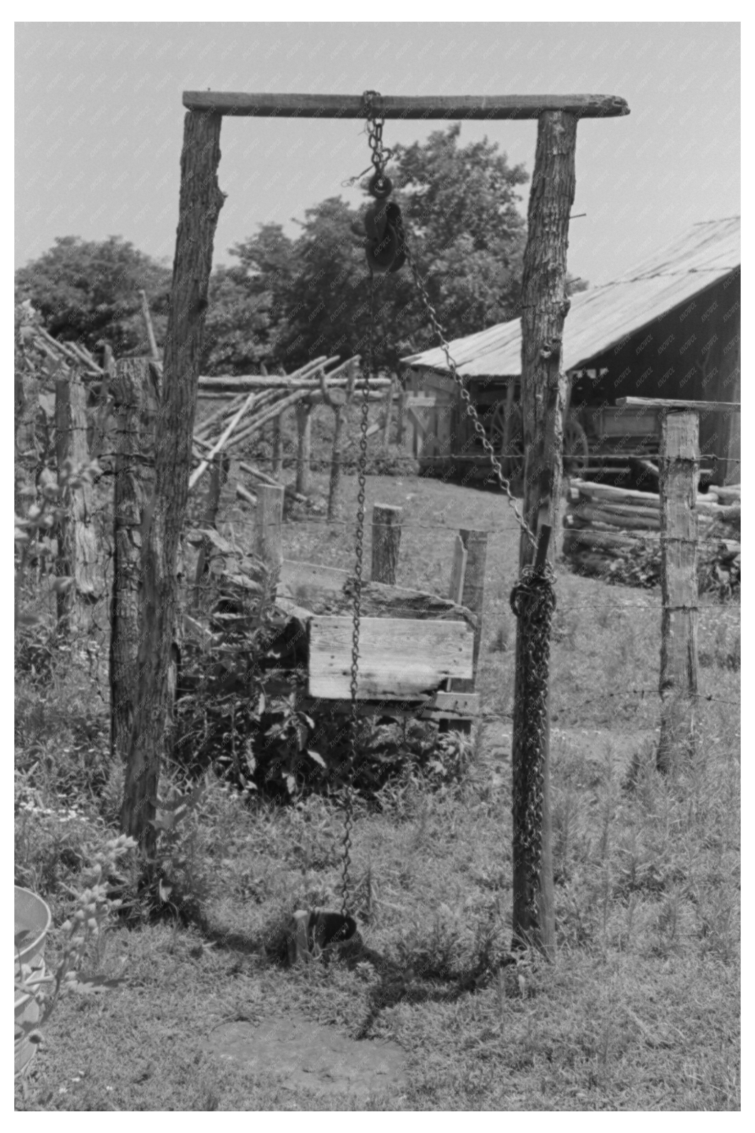 Tenant Farmer at WPA Well Sallisaw Oklahoma June 1939