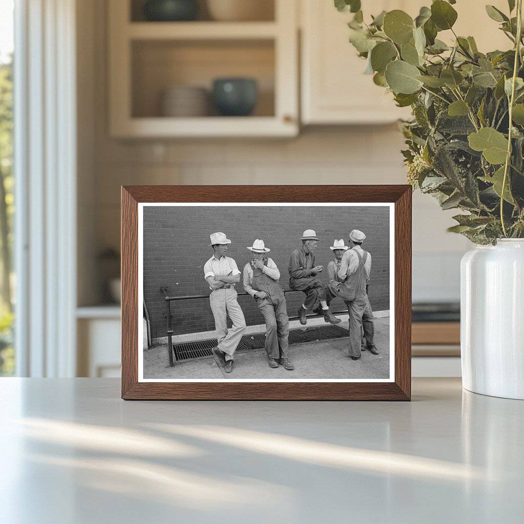 Men Leaning on Railing in Muskogee Oklahoma July 1939