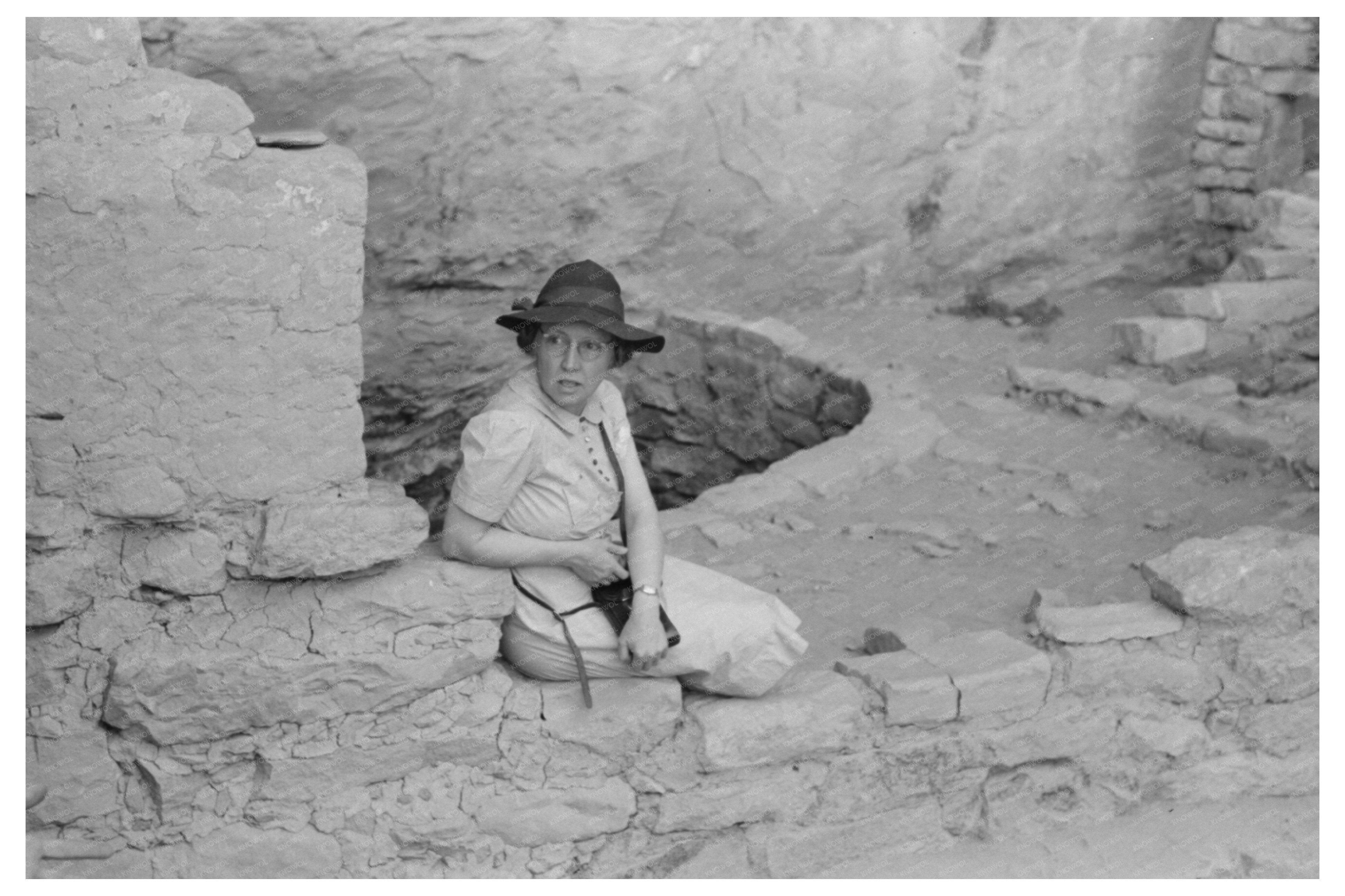 Tourists Explore Cliff Dwellings in Mesa Verde 1939