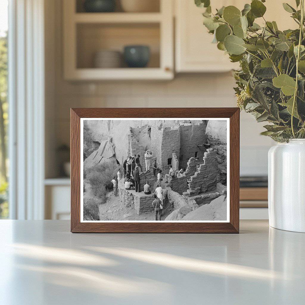 Mesa Verde Cliff Dwellings Tourists August 1939