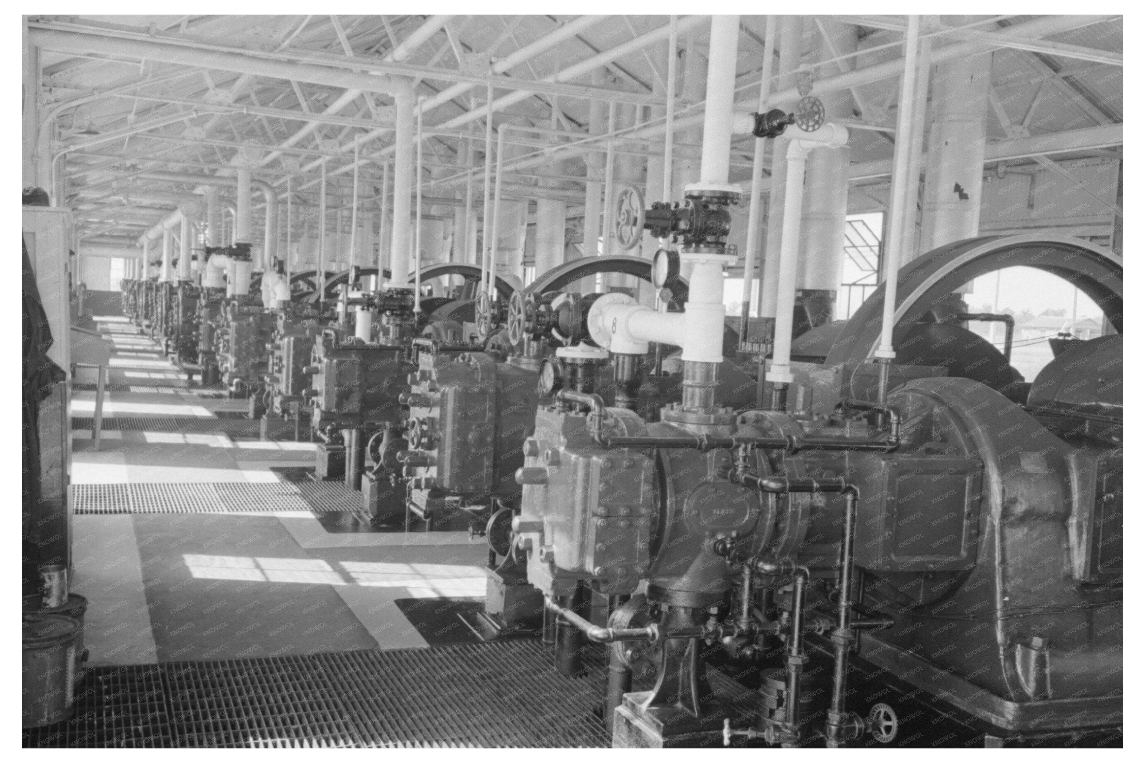 Vintage Diesel Engine Plant Interior Seminole Oklahoma 1939
