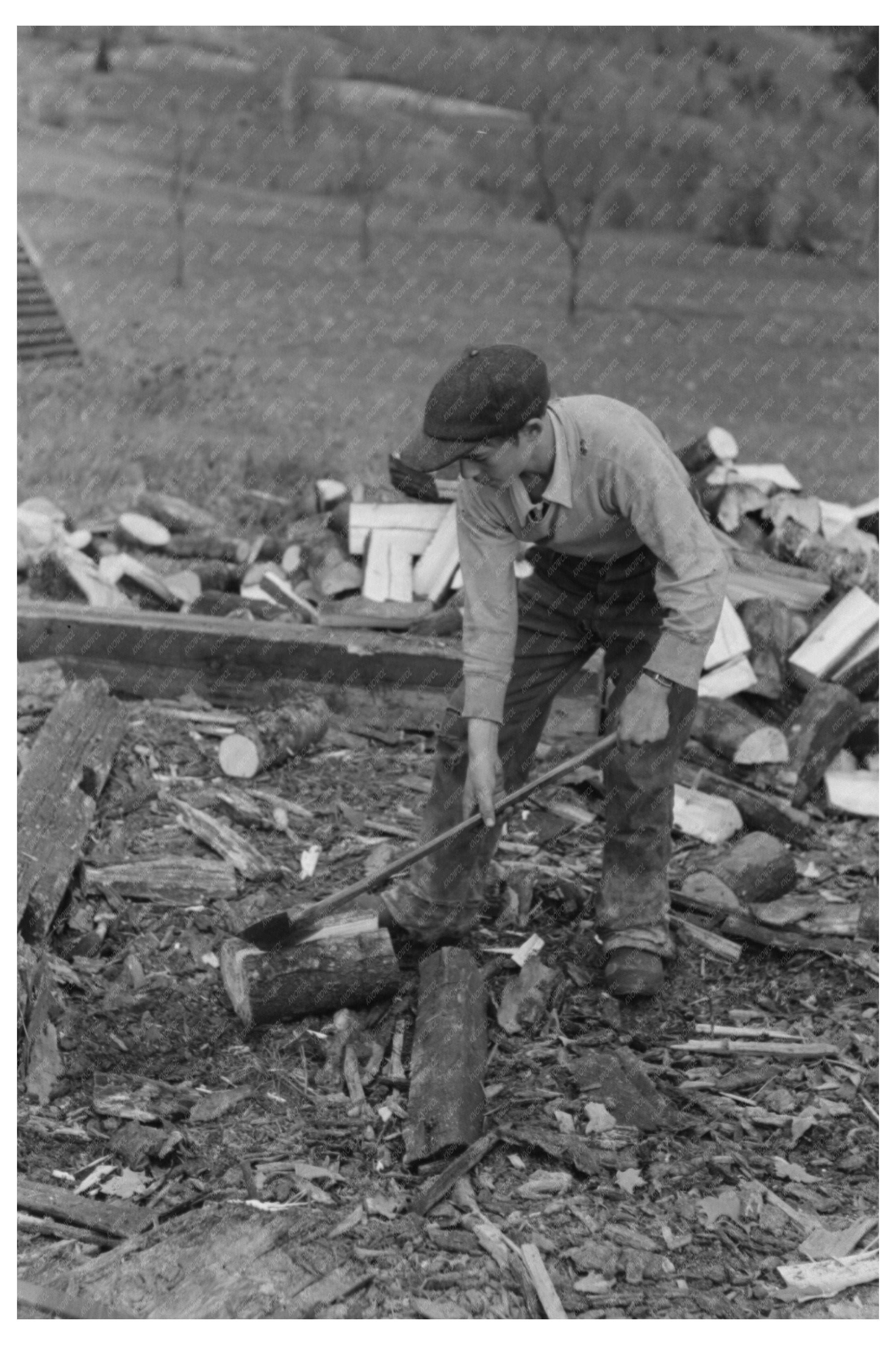 Wood Splitting on Vermont Farm October 1939
