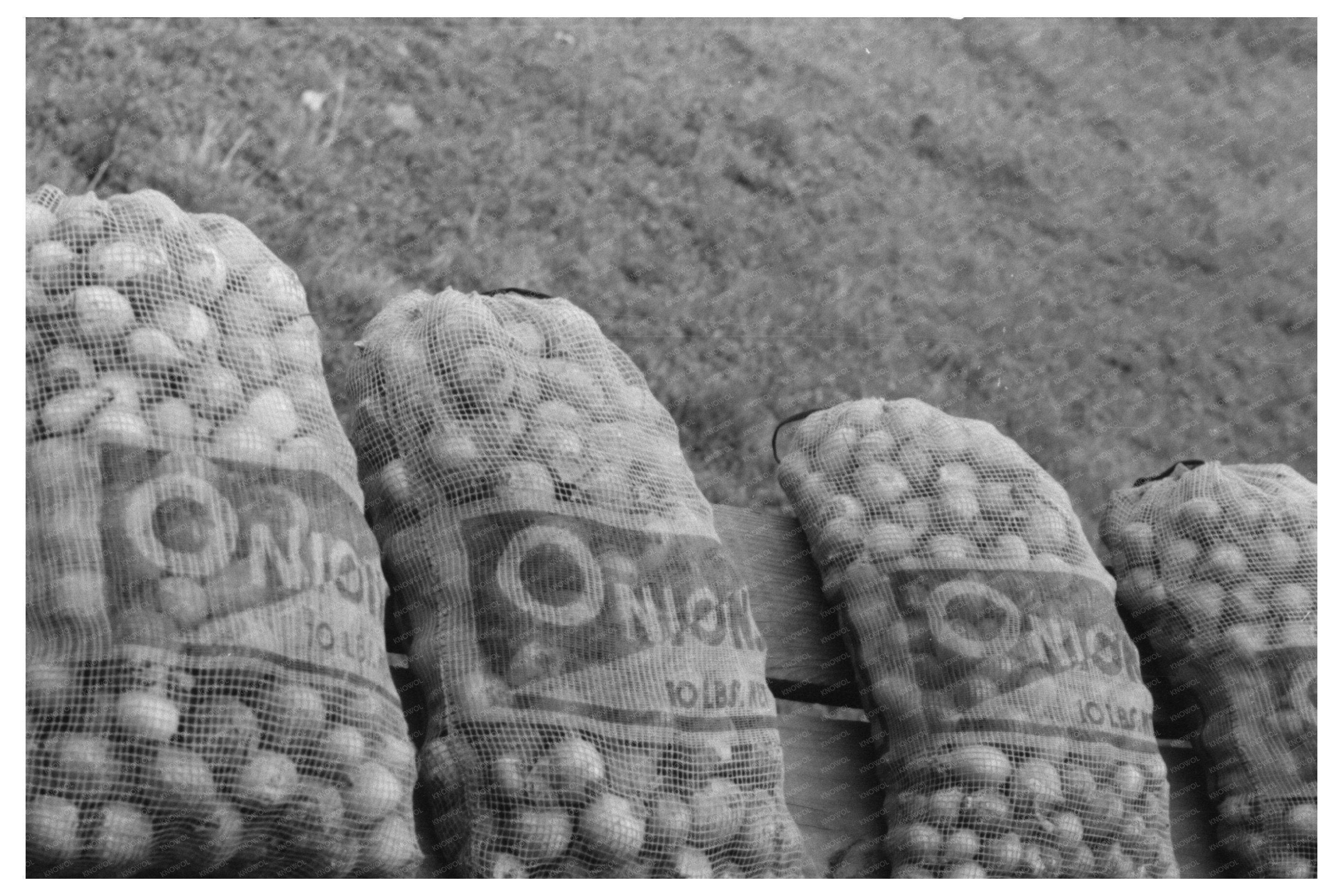 Vintage Market Scene with Onions Greenfield 1939