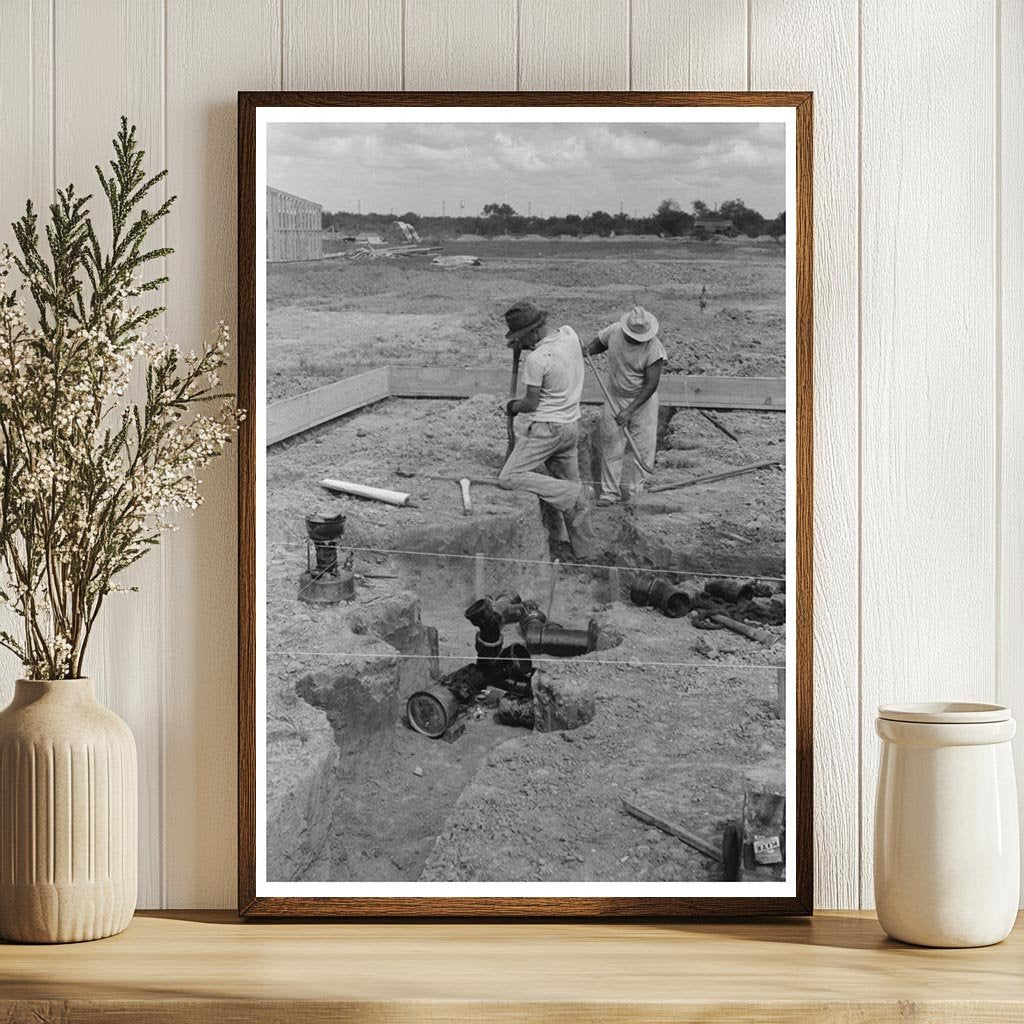 Soldering Cast Iron Sewer Pipe at Migrant Camp 1939