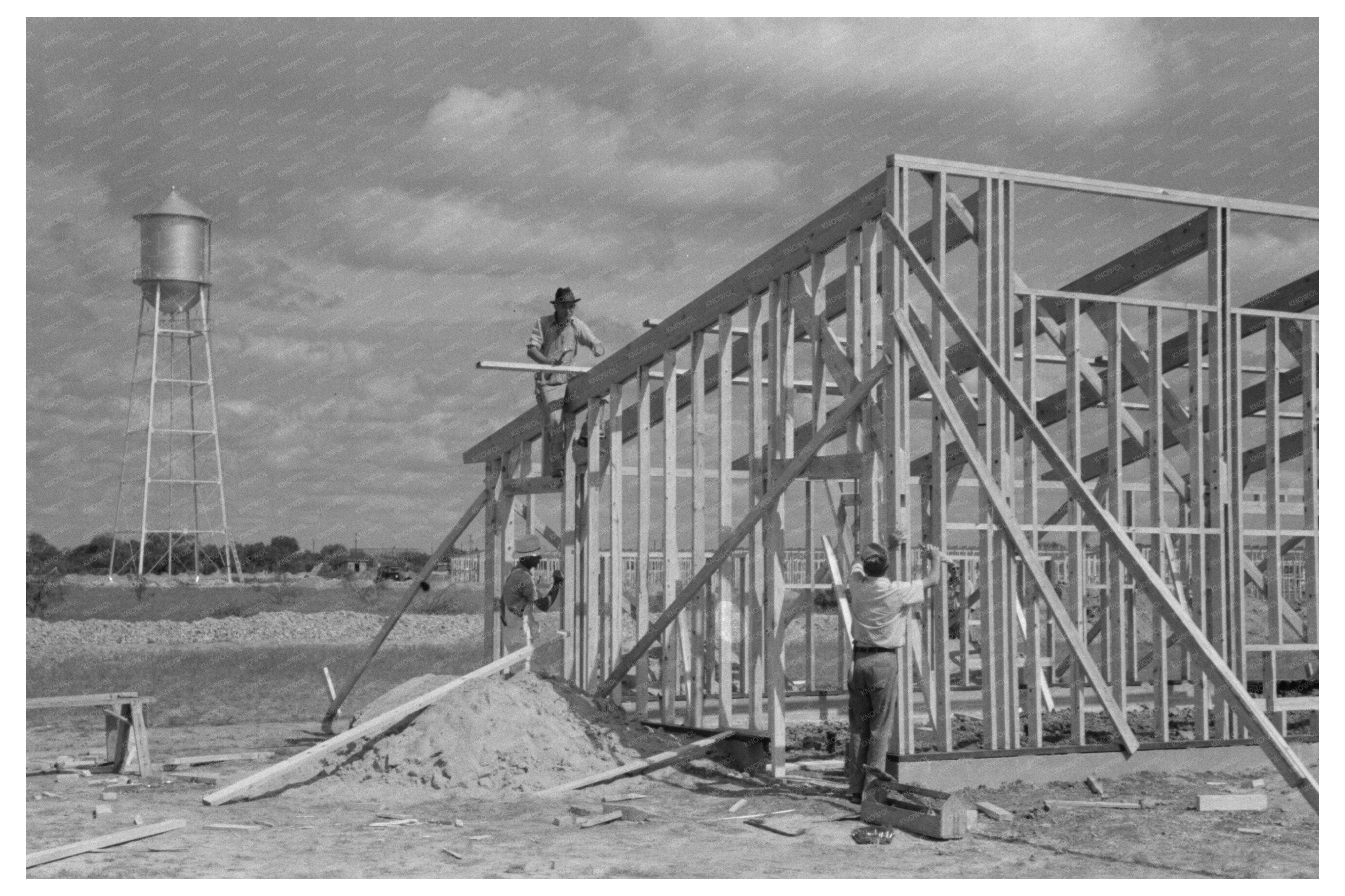 Migrant Camp Framework Construction Sinton Texas 1939