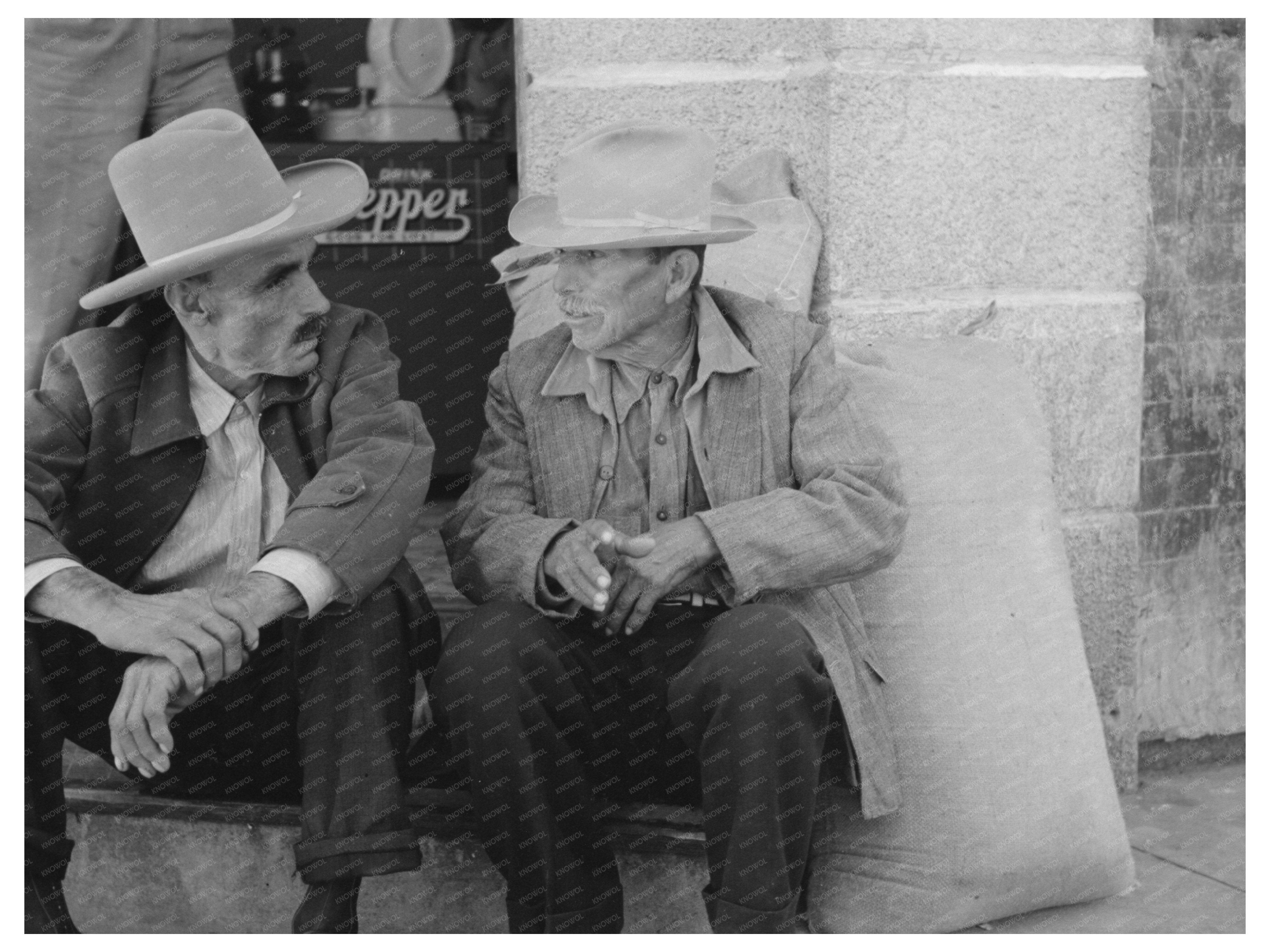 Mexican Farmers Conversing in Taylor Texas 1939