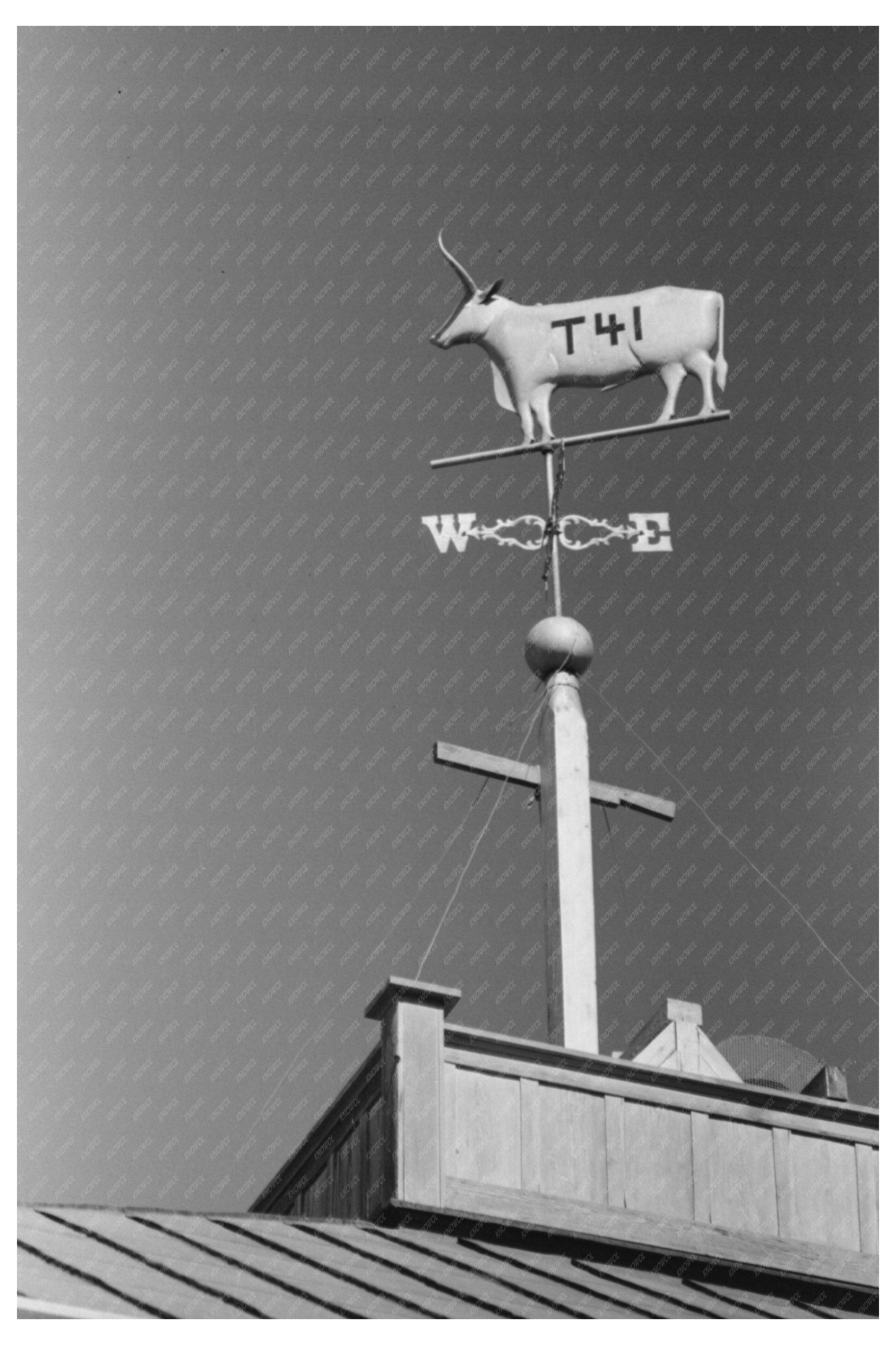 Vintage Weather Vane with Cattle Brand Gonzales Texas 1939