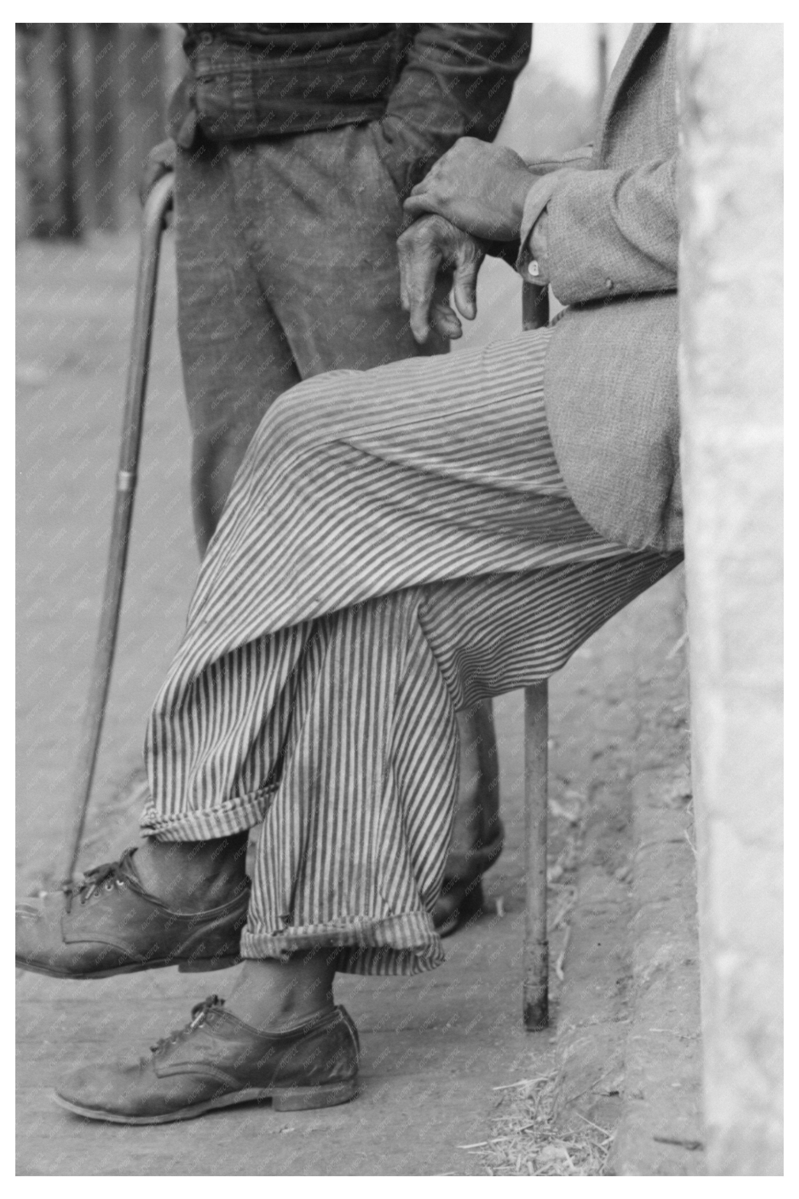 Man with Cane in Waco Texas November 1939