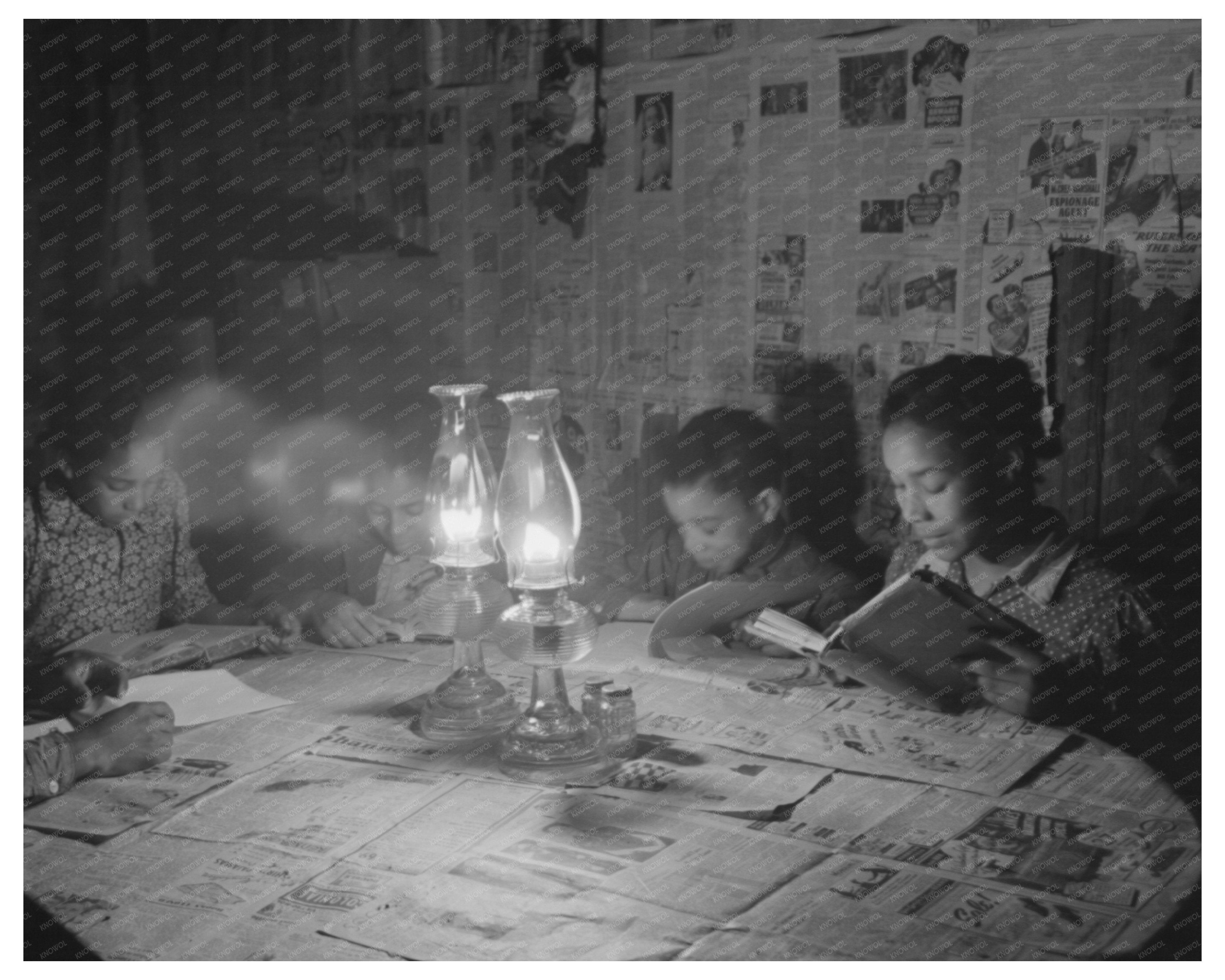 Pomp Hall Family Dinner Scene Oklahoma February 1940
