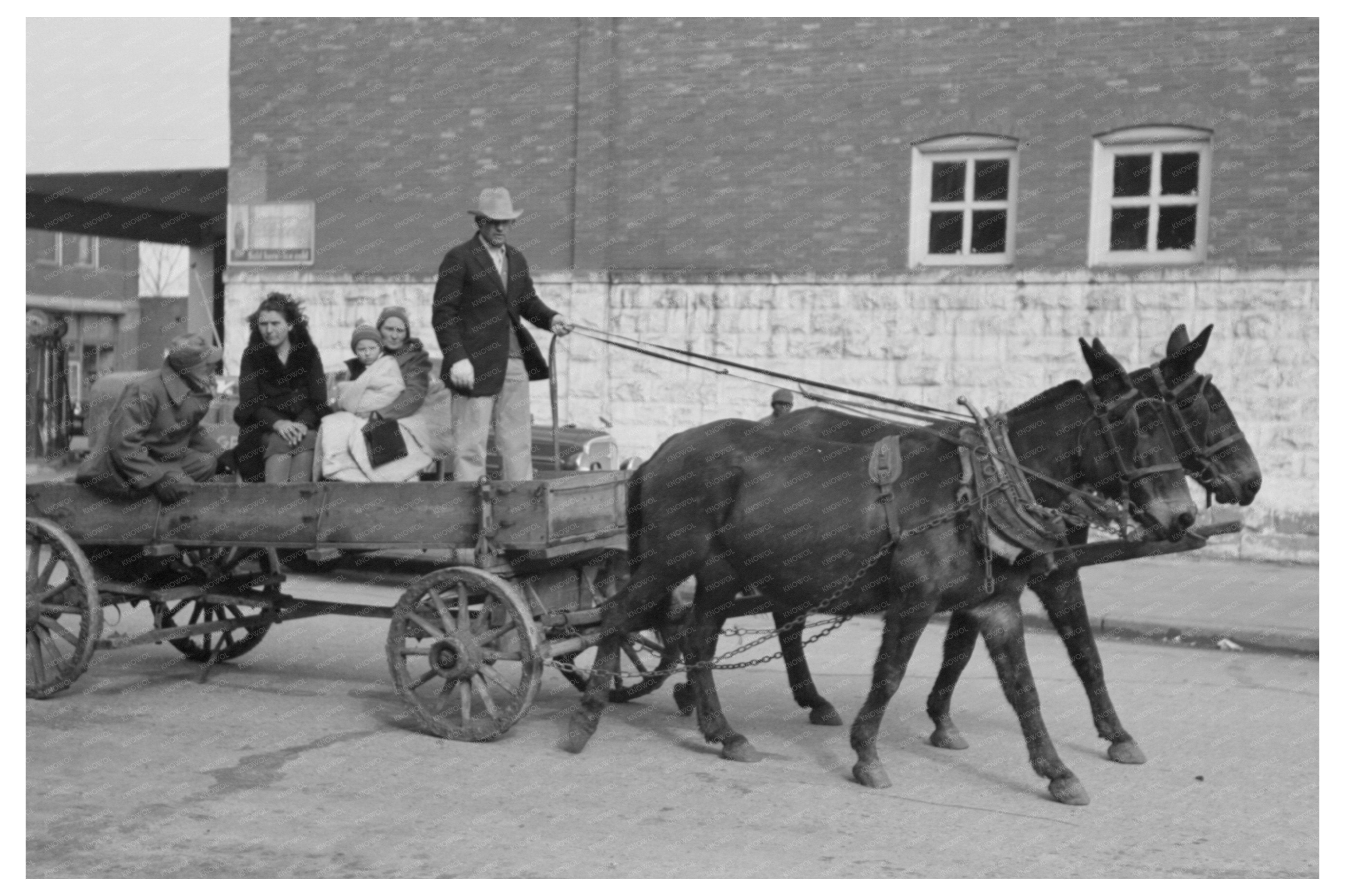 Farmer Leaving Eufaula Oklahoma February 1940 Vintage Photo