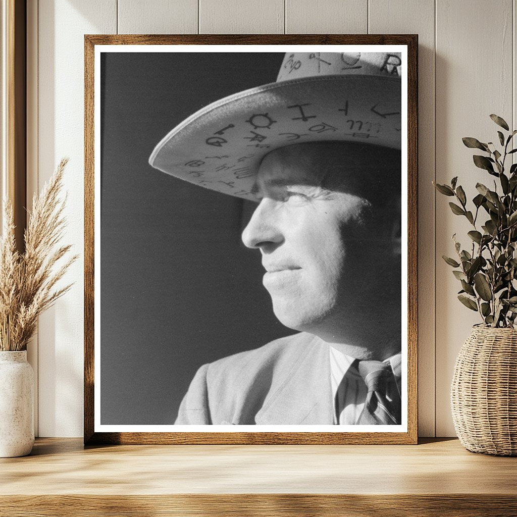West Texan in Cattle Brand Hat March 1940