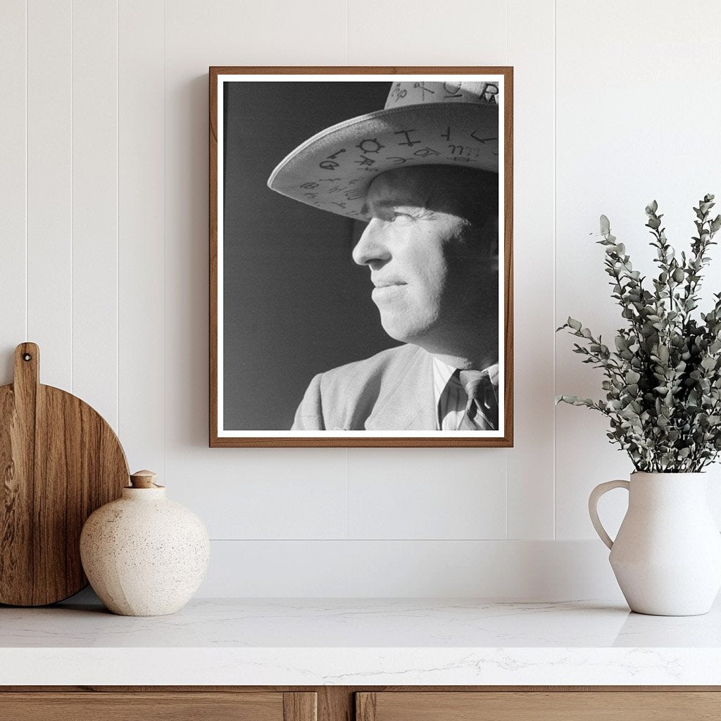 West Texan in Cattle Brand Hat March 1940
