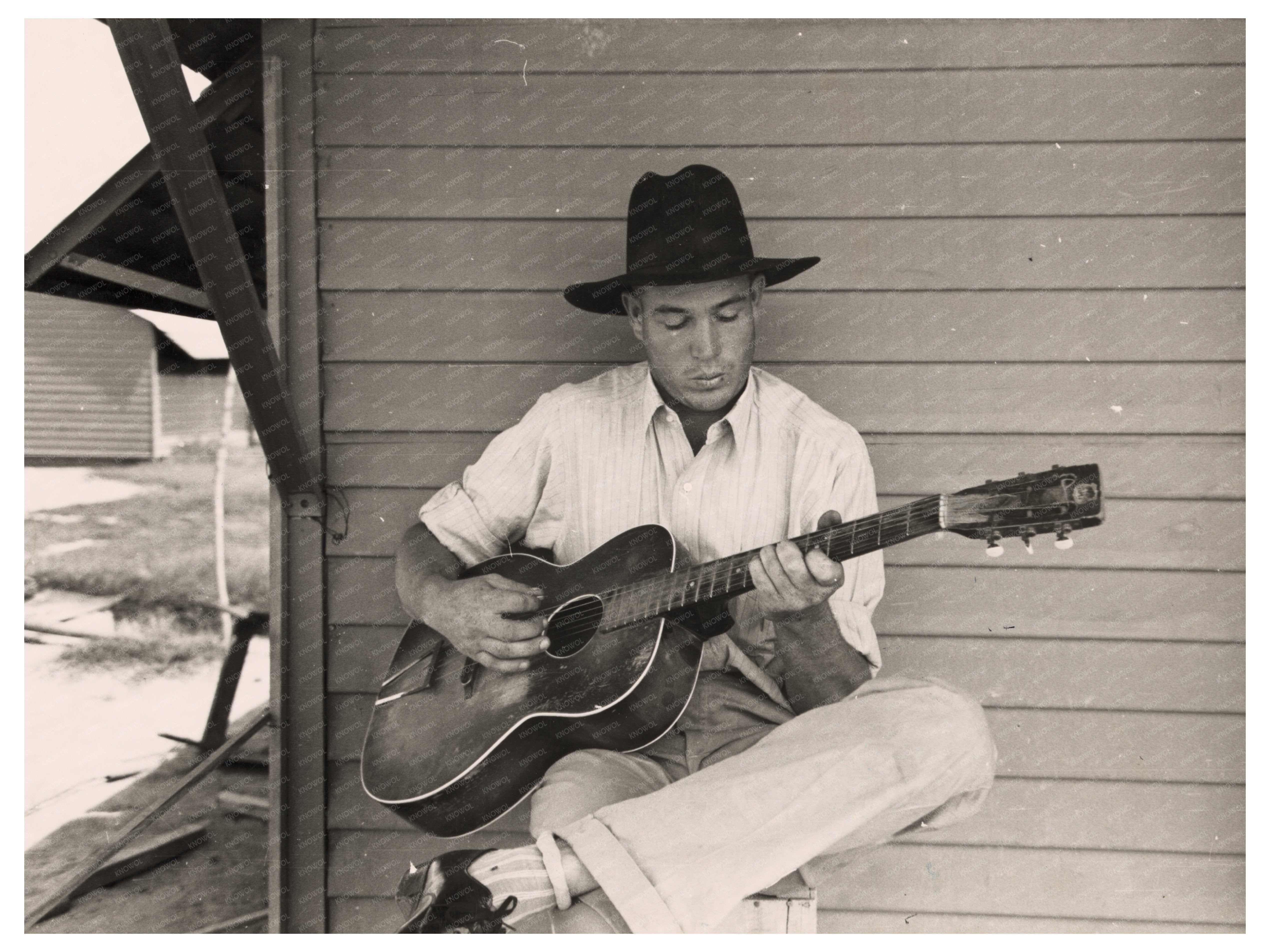 Guitarist at Agua Fria Labor Camp Arizona May 1940