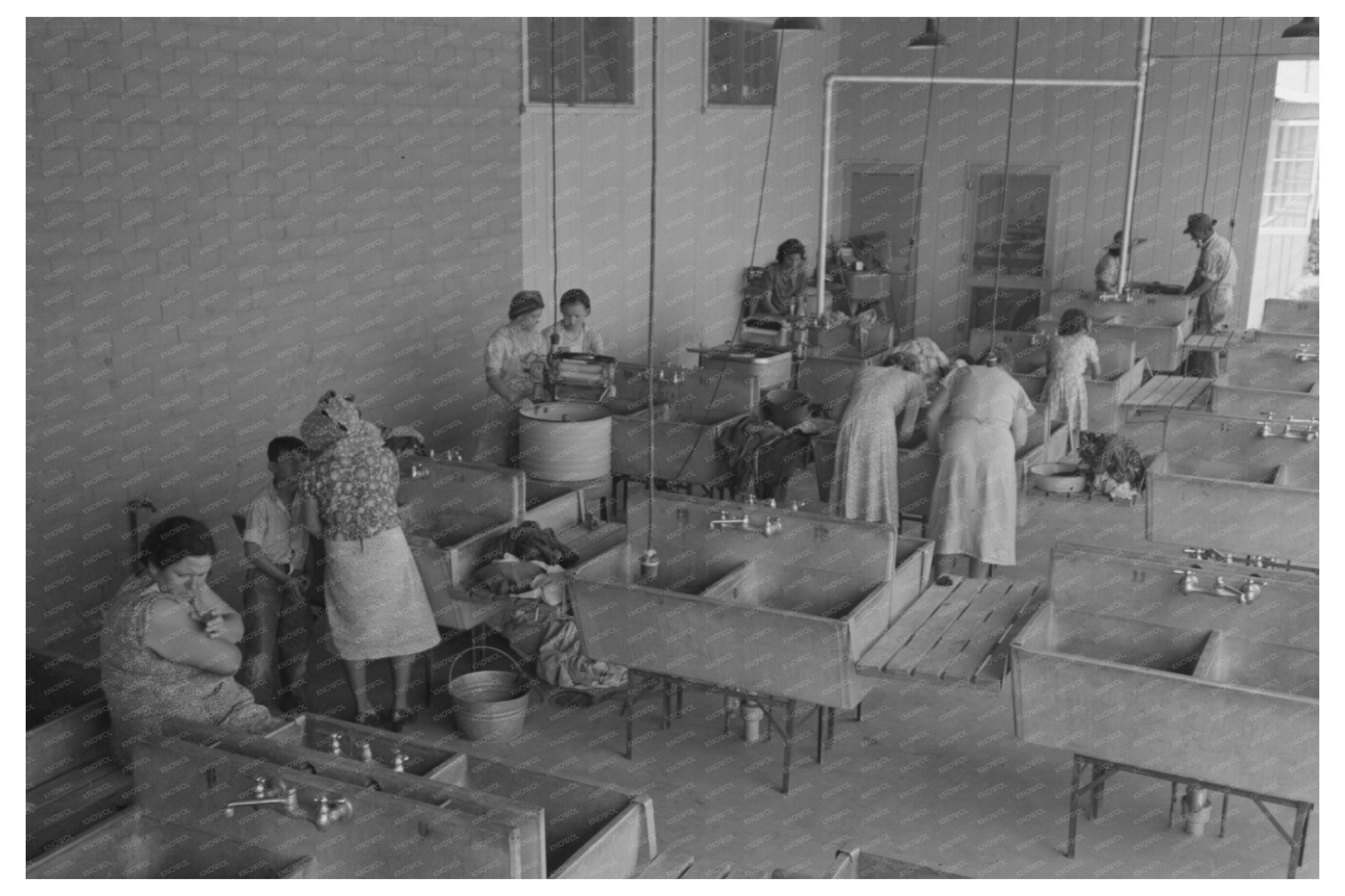 Wives in Laundry Room at Agua Fria Labor Camp 1940