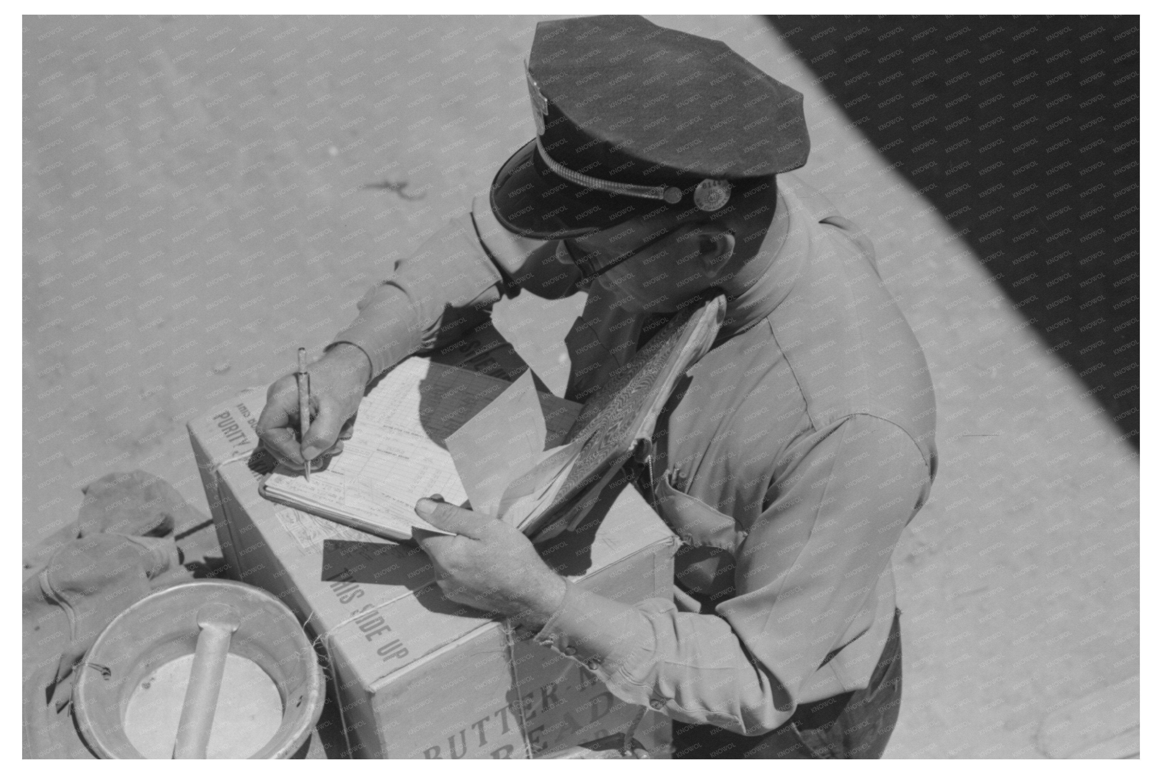 Stage Driver in Pie Town New Mexico June 1940 Vintage Photo