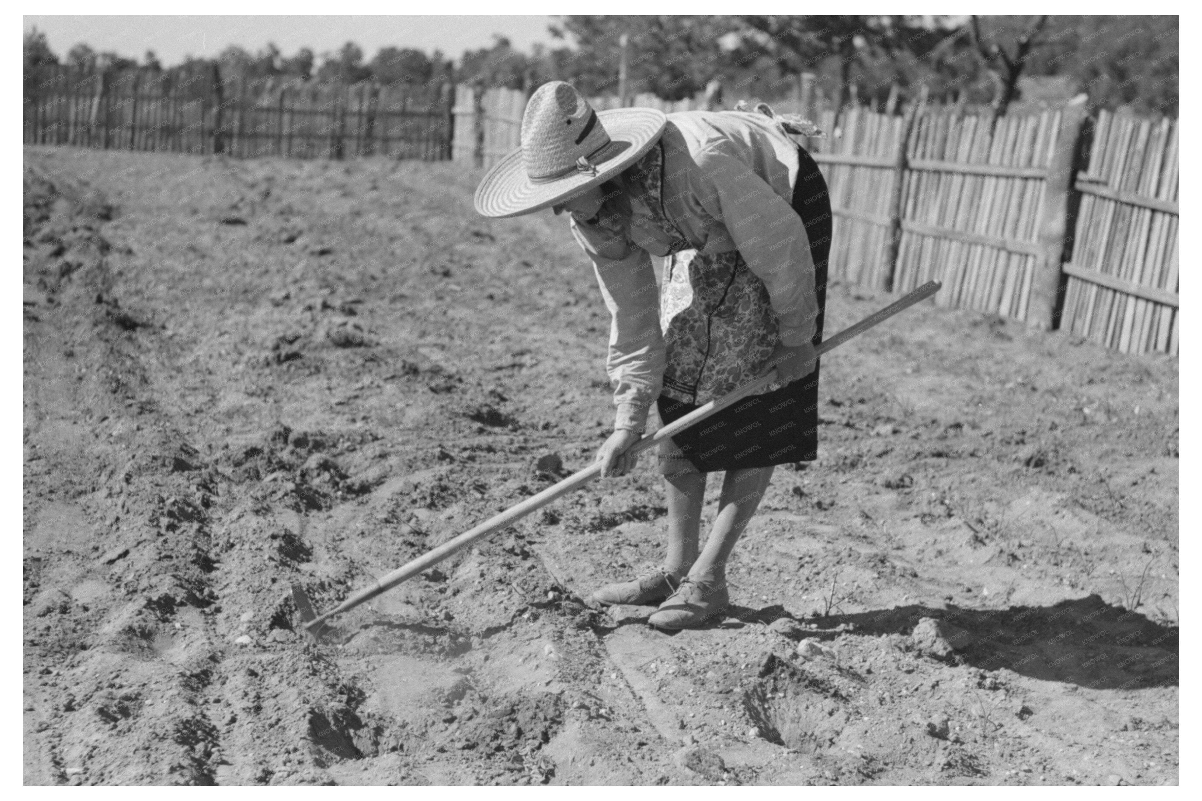 Doris Caudill in Garden Pie Town New Mexico June 1940
