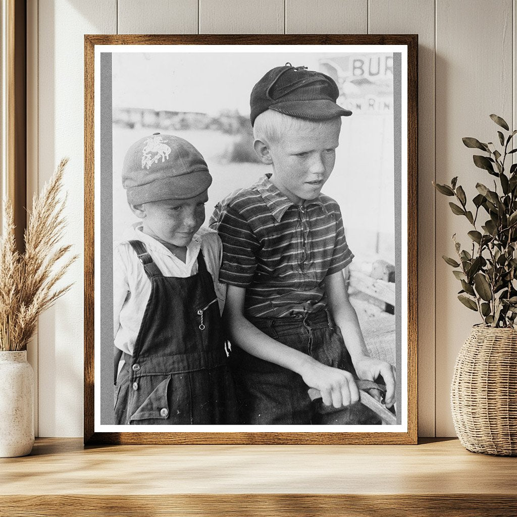 Children in Burro Cart Pie Town New Mexico 1940