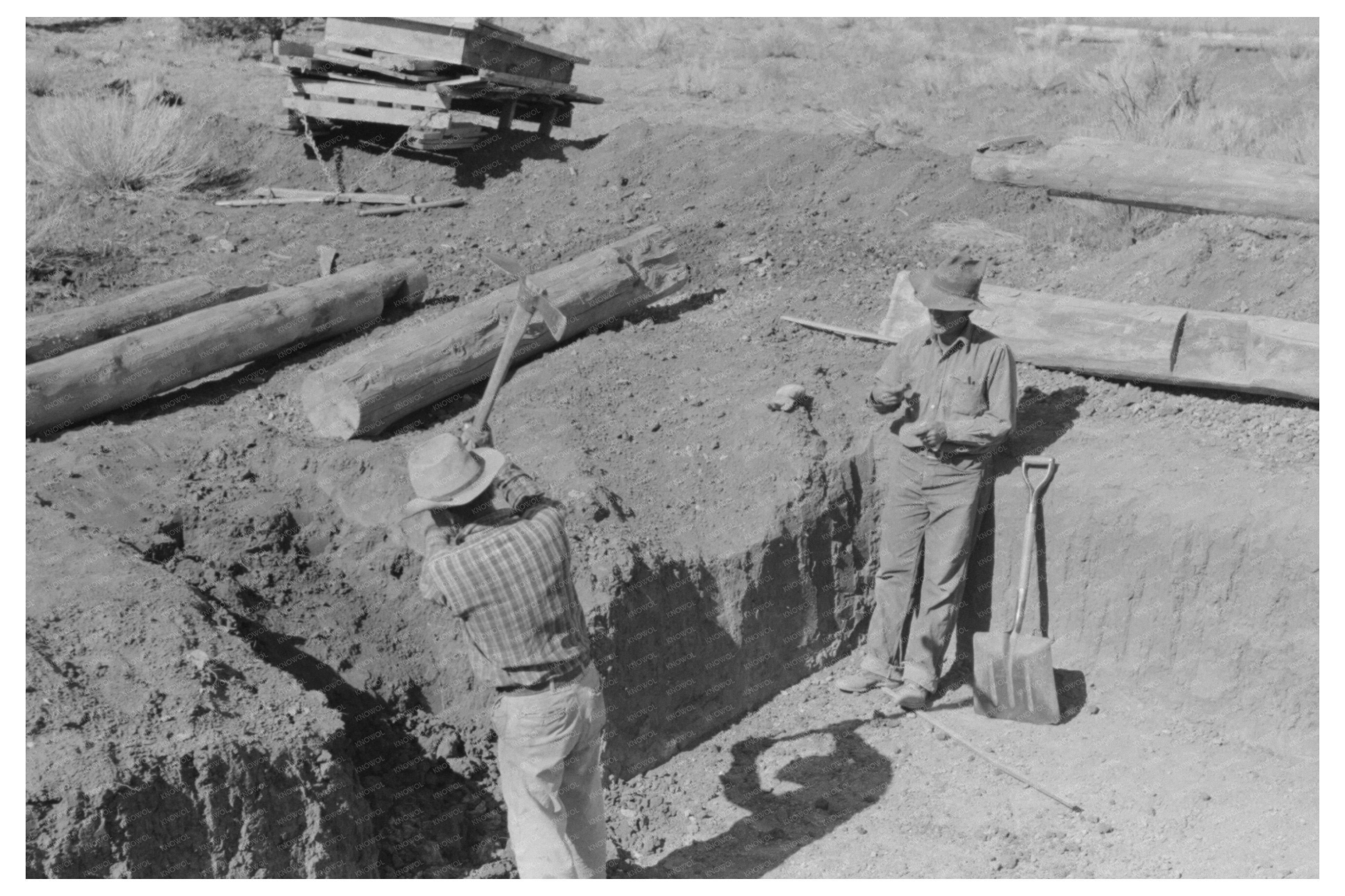 John Adams Digging Steps in Pie Town New Mexico 1940