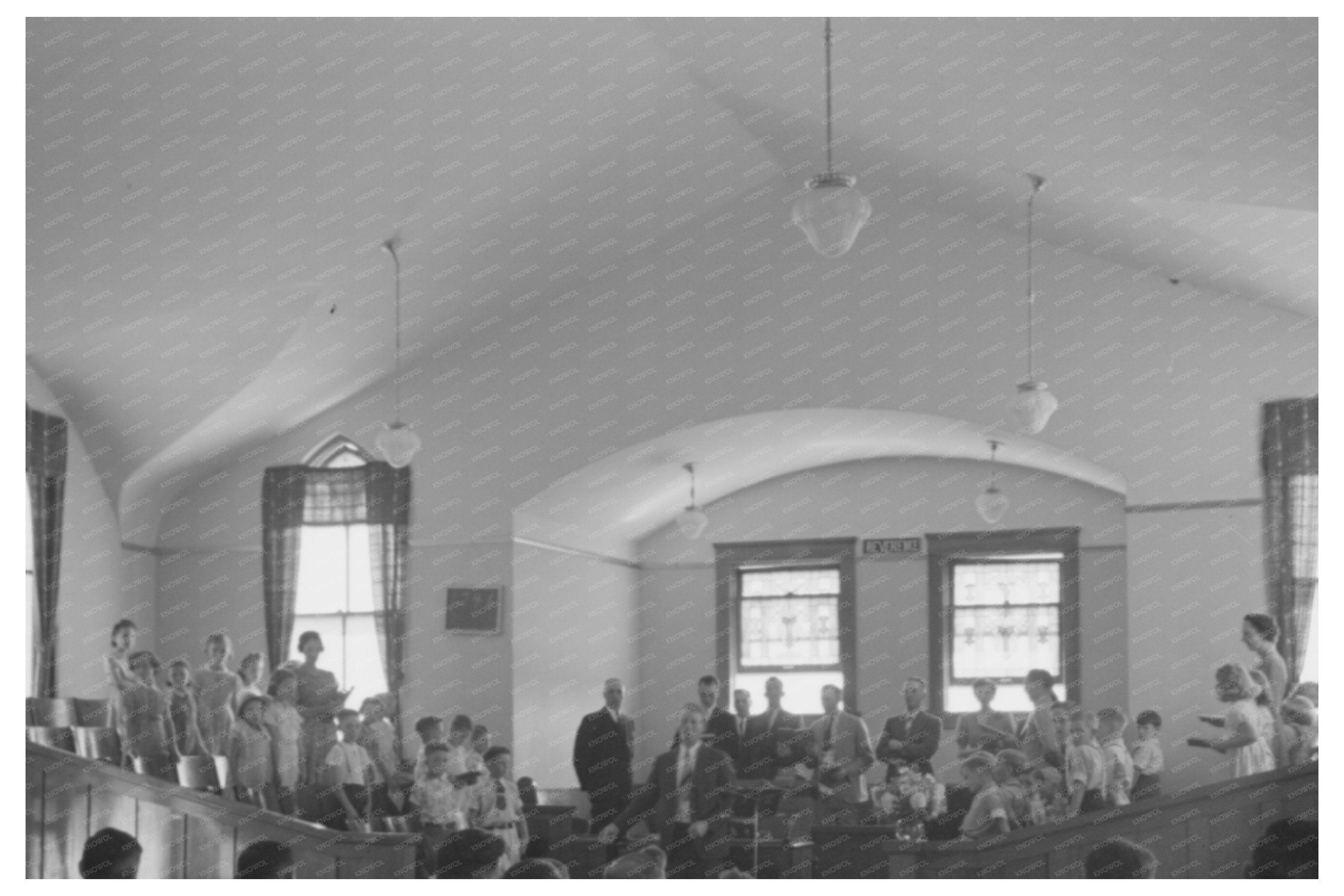 Mormon Church Scene Sunday Morning Mendon Utah 1940