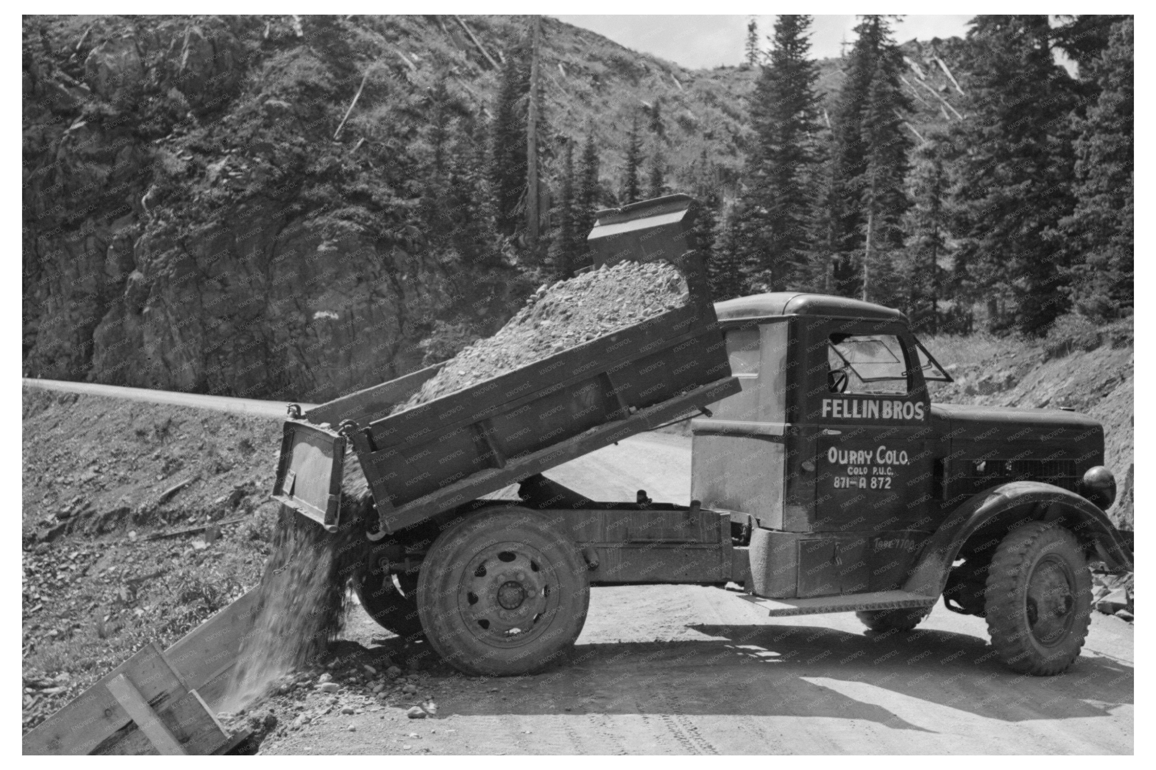 Gravel Unloading for Mining Construction Ouray County 1940