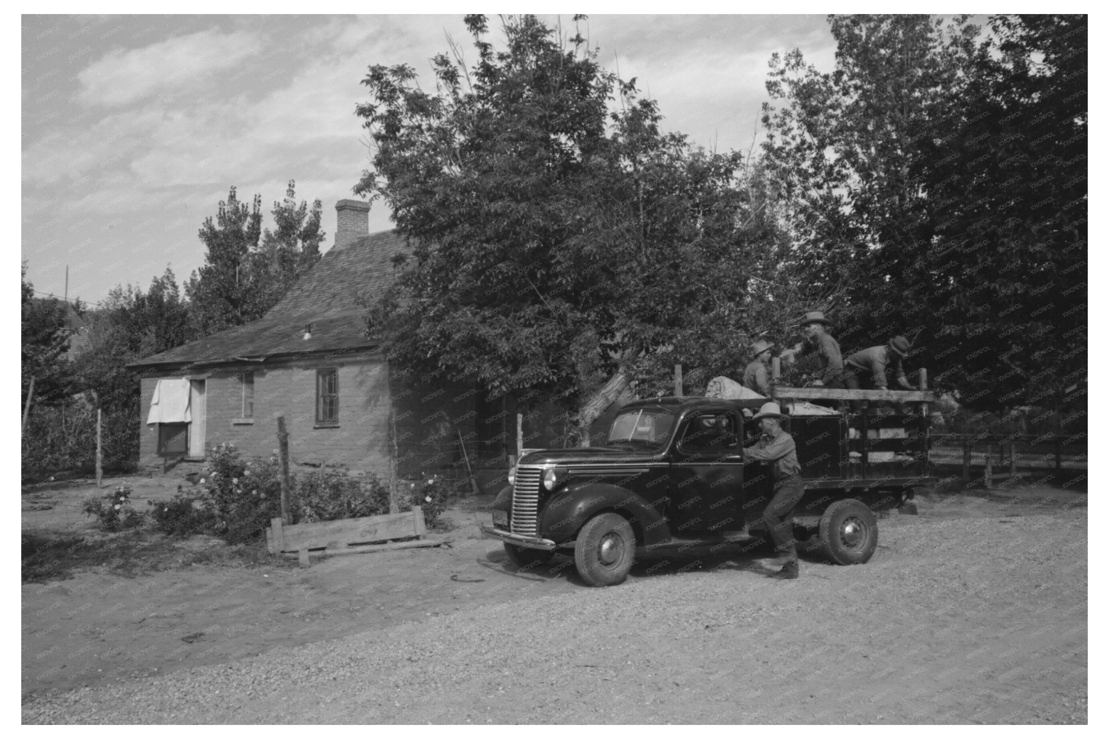 Mormon Farmers Departing for Sheep Roundup Utah 1940