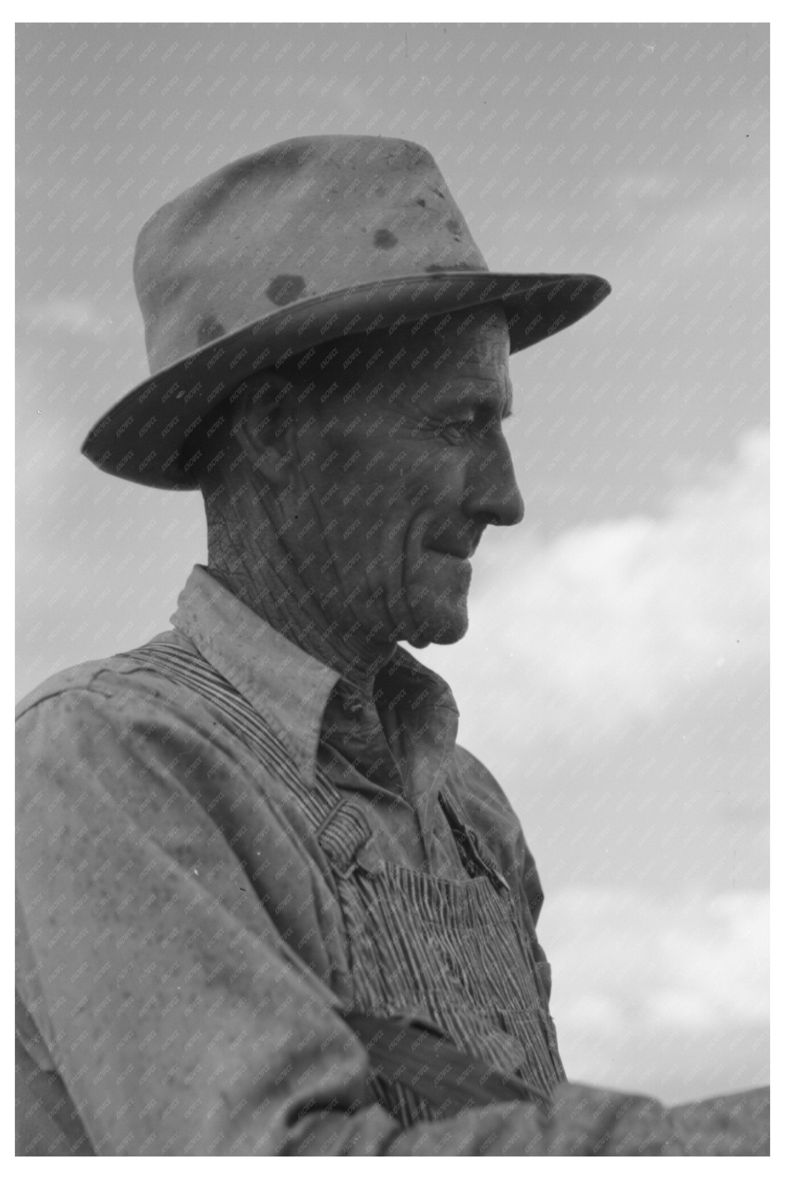 Mormon Farmer in Ivins Utah 1940 Vintage Photograph