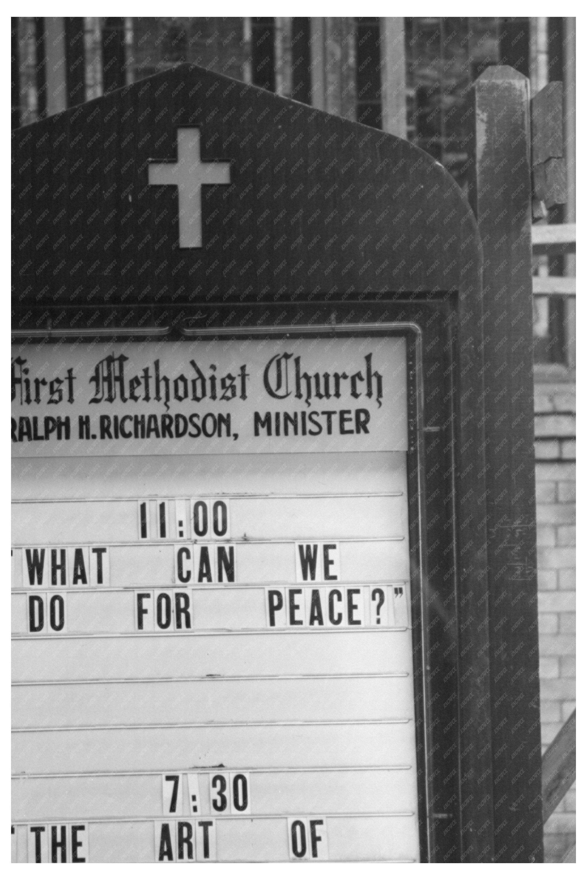 Redding California Church Bulletin Board 1944